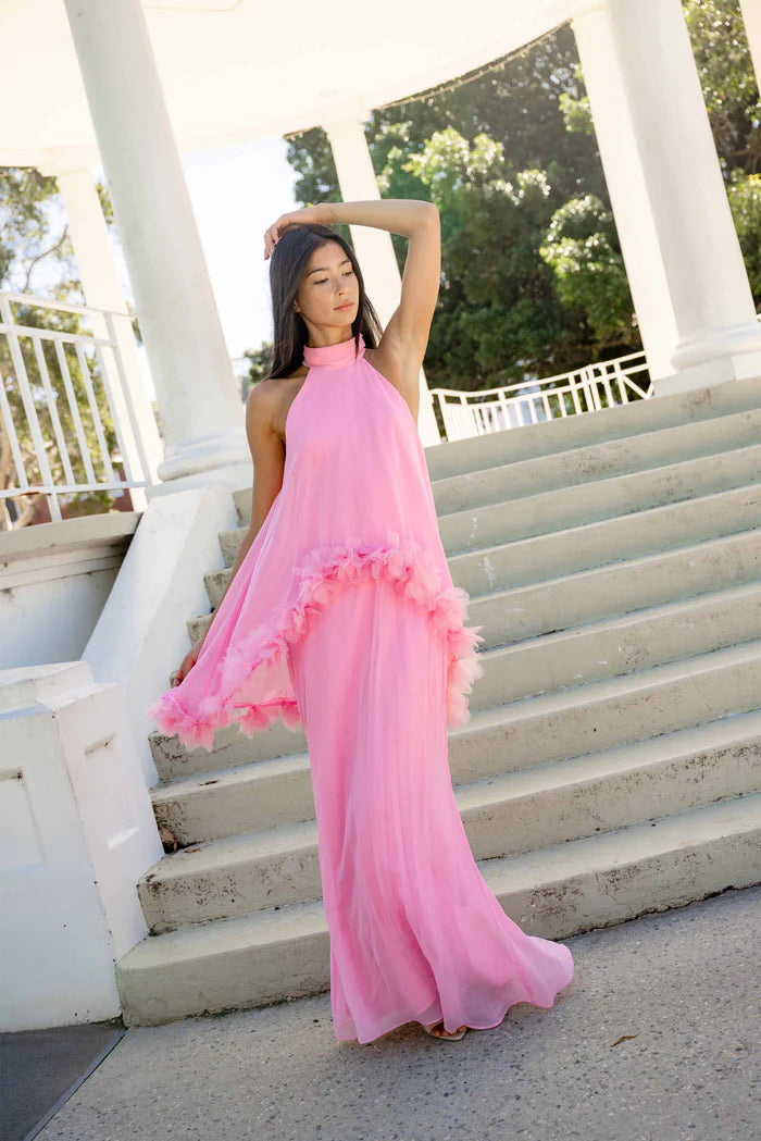Elliatt Poppy Cape Gown in Pink