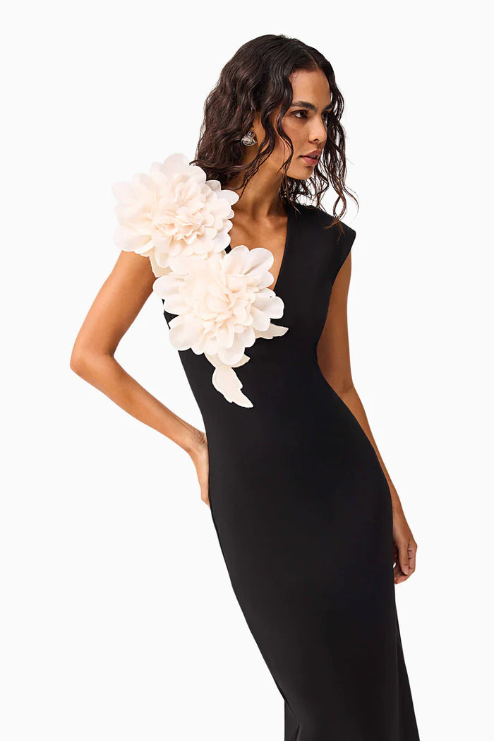 Elliatt Zahara V-Neck Gown in Black