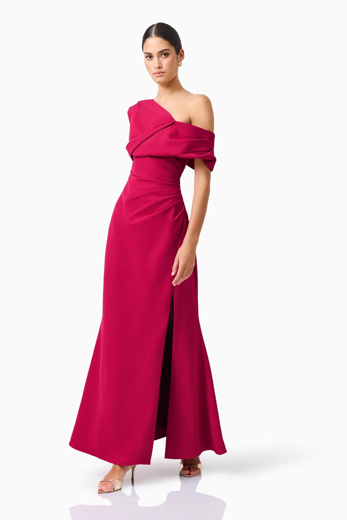 Elliatt Verdessa Asymmetrical Gown in Raspberry Pink