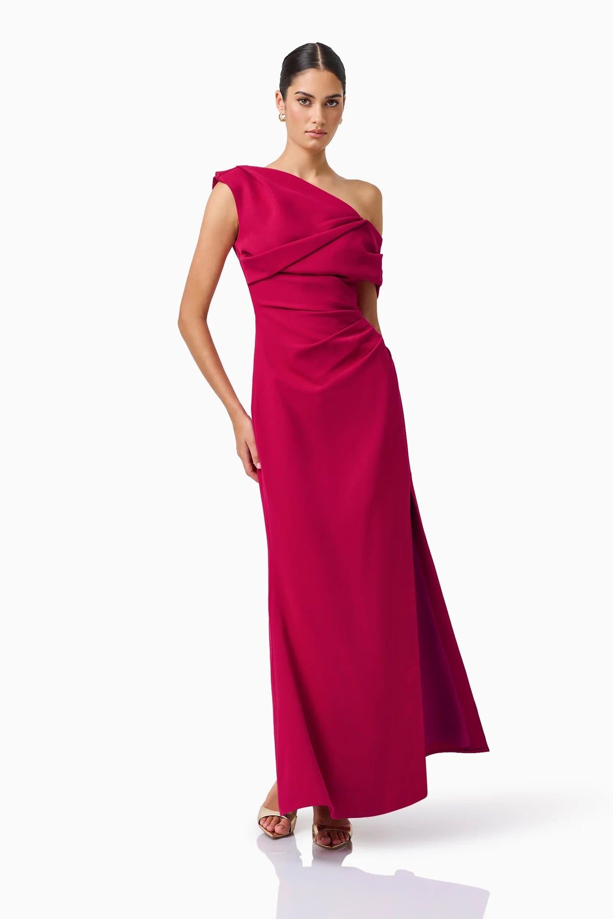 Elliatt Verdessa Asymmetrical Gown in Raspberry Pink