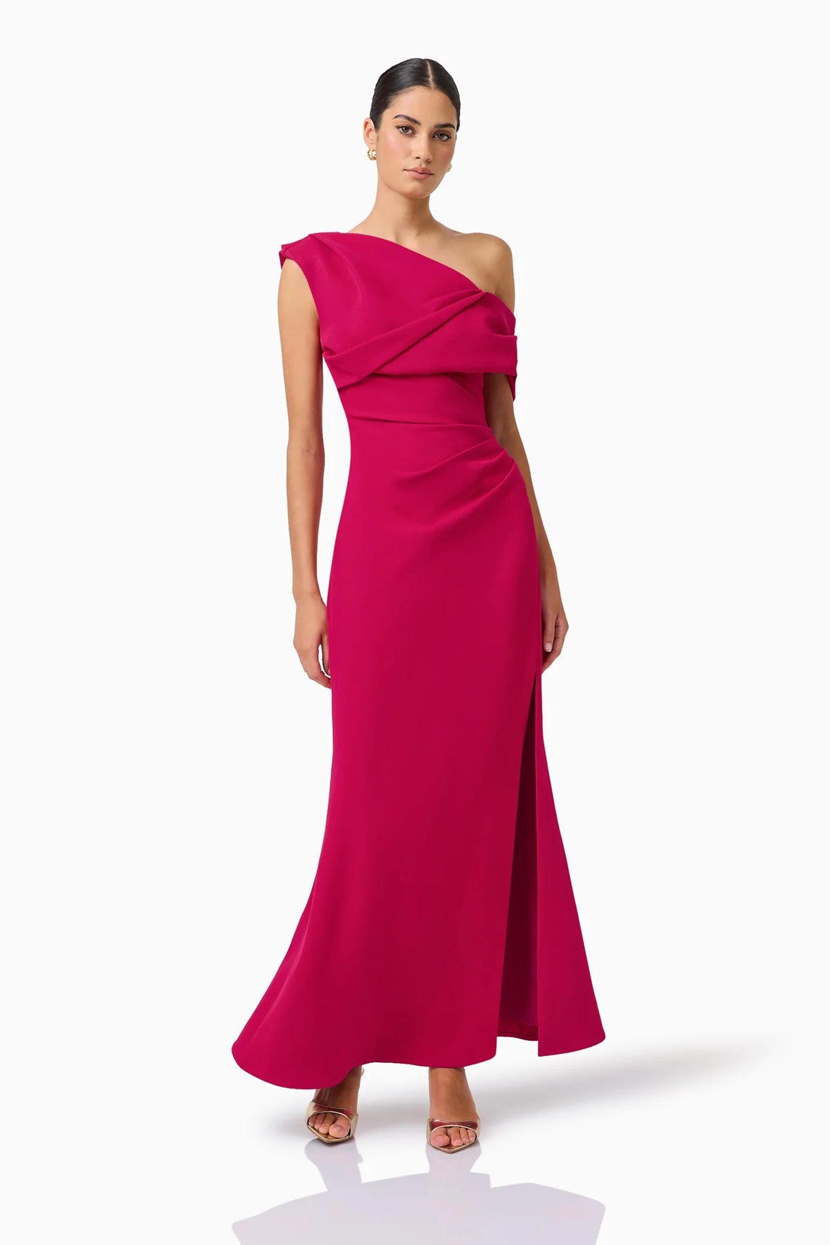 Elliatt Verdessa Asymmetrical Gown in Raspberry Pink