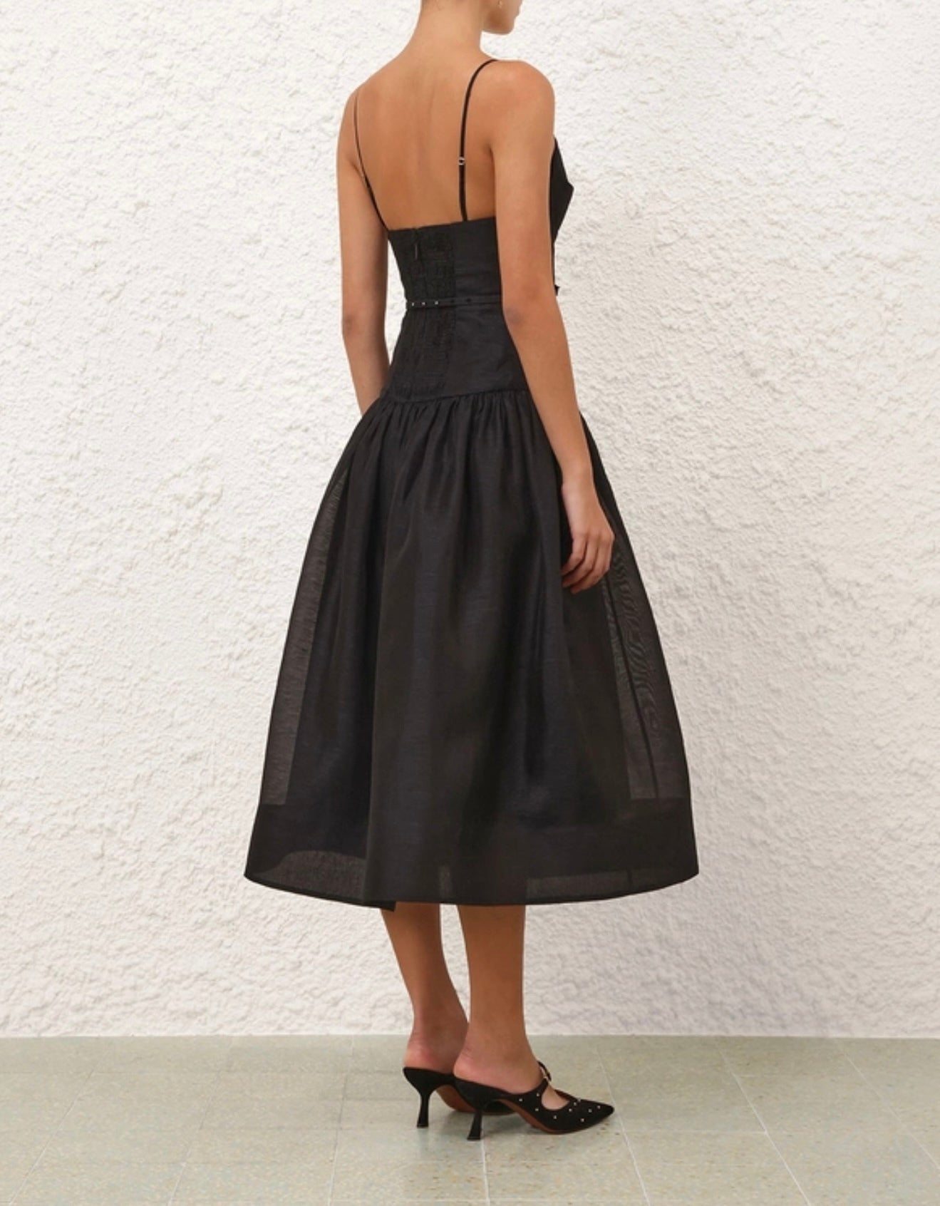 Zimmermann Rebellion Fitted Picnic Dress in Black