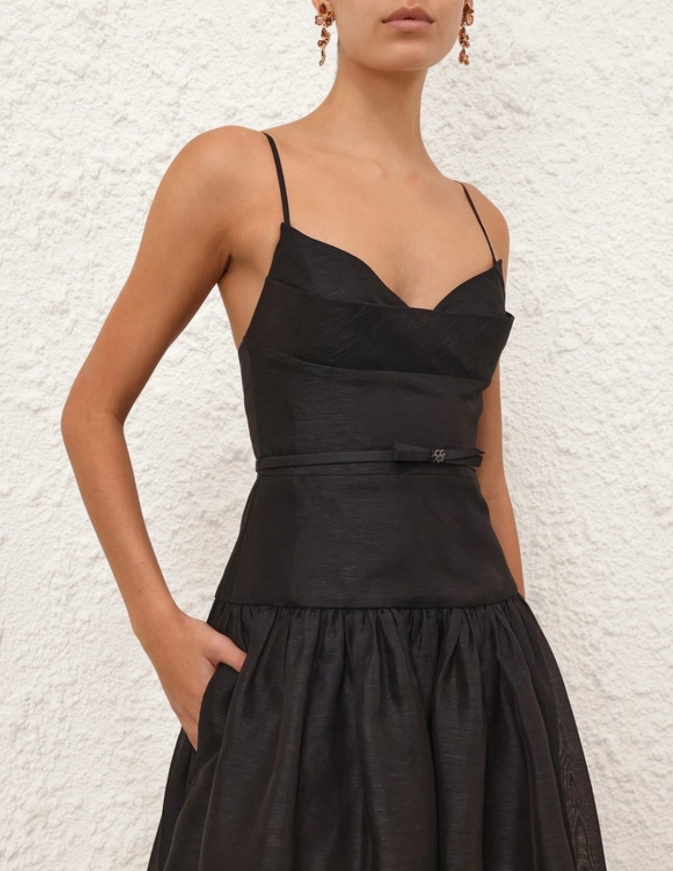 Zimmermann Rebellion Fitted Picnic Dress in Black