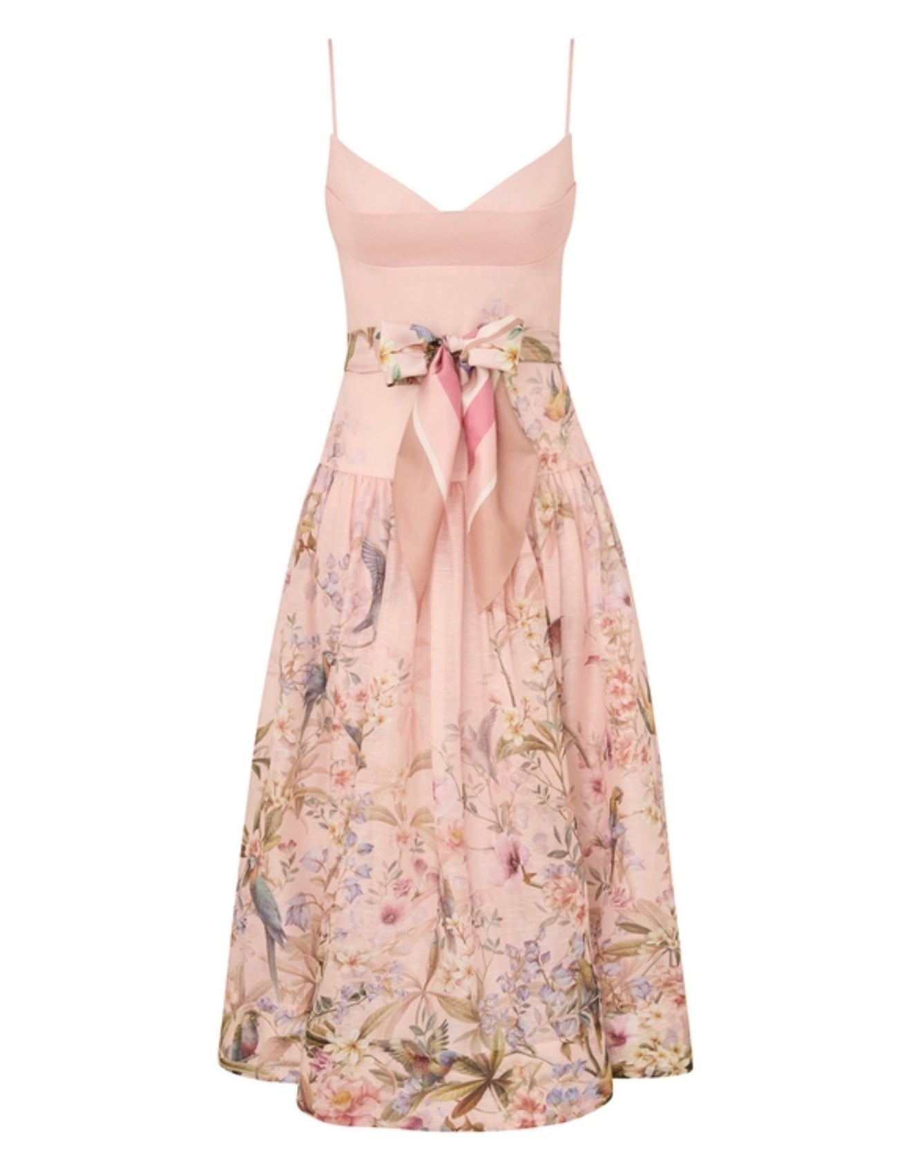 Zimmermann Rebellion Fitted Picnic Dress in Pink Aviary
