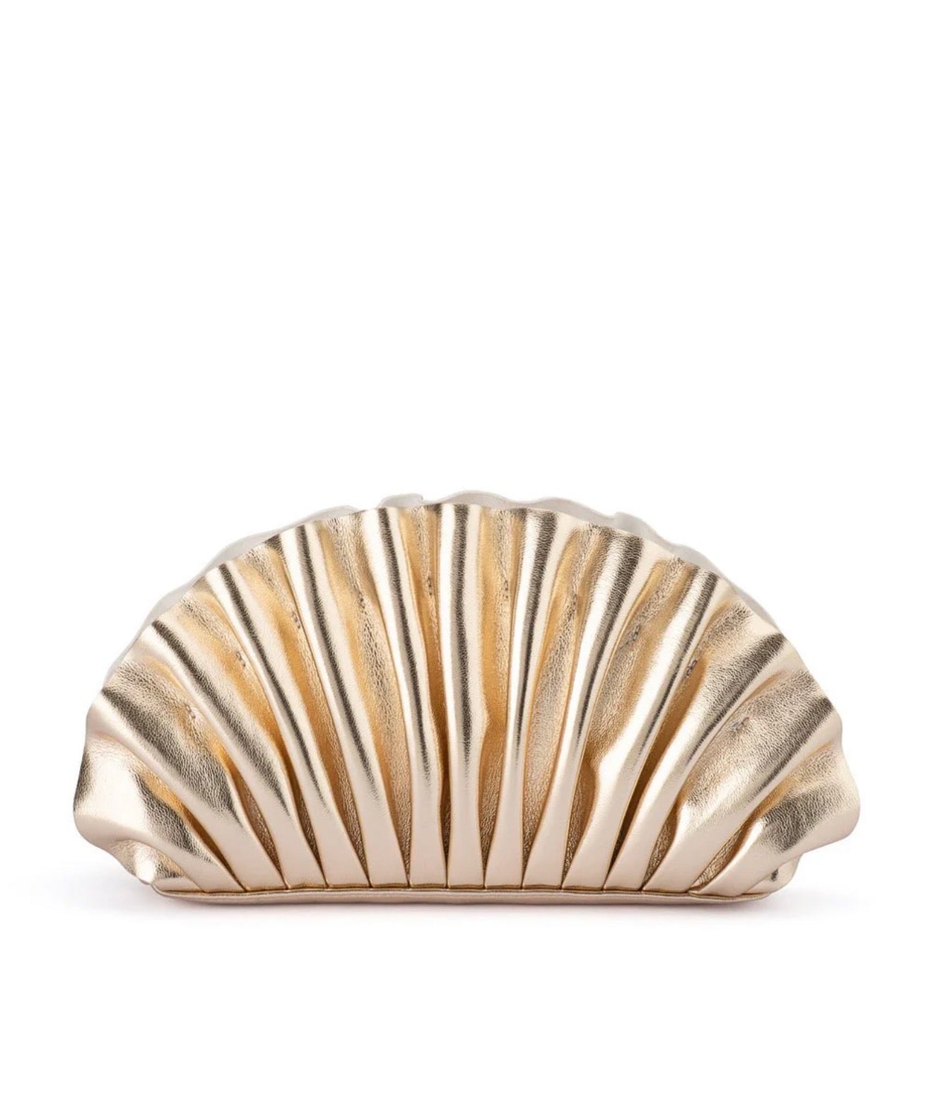 Olga Berg Hollie Pleated Clutch Gold