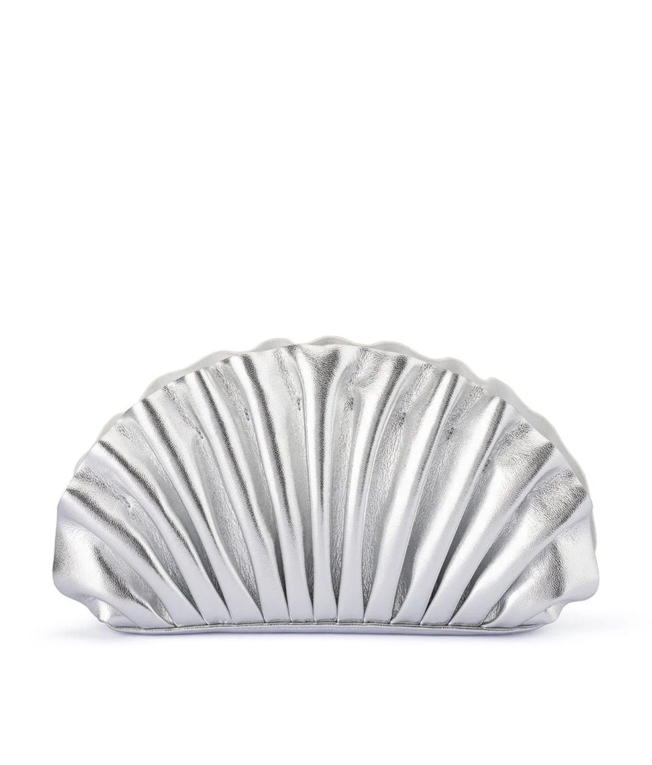 Olga Berg Hollie Pleated Clutch Gold Silver