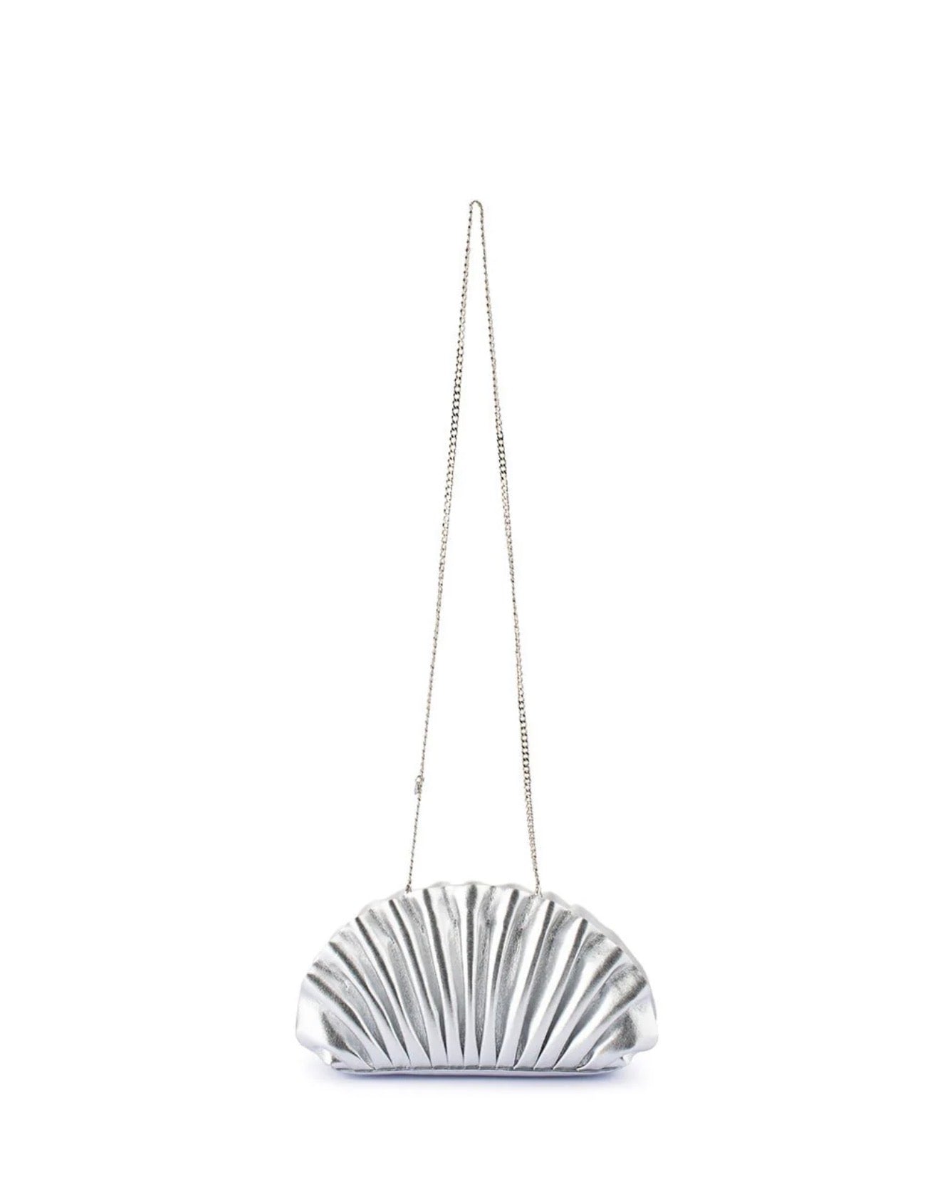 Olga Berg Hollie Pleated Clutch Gold Silver