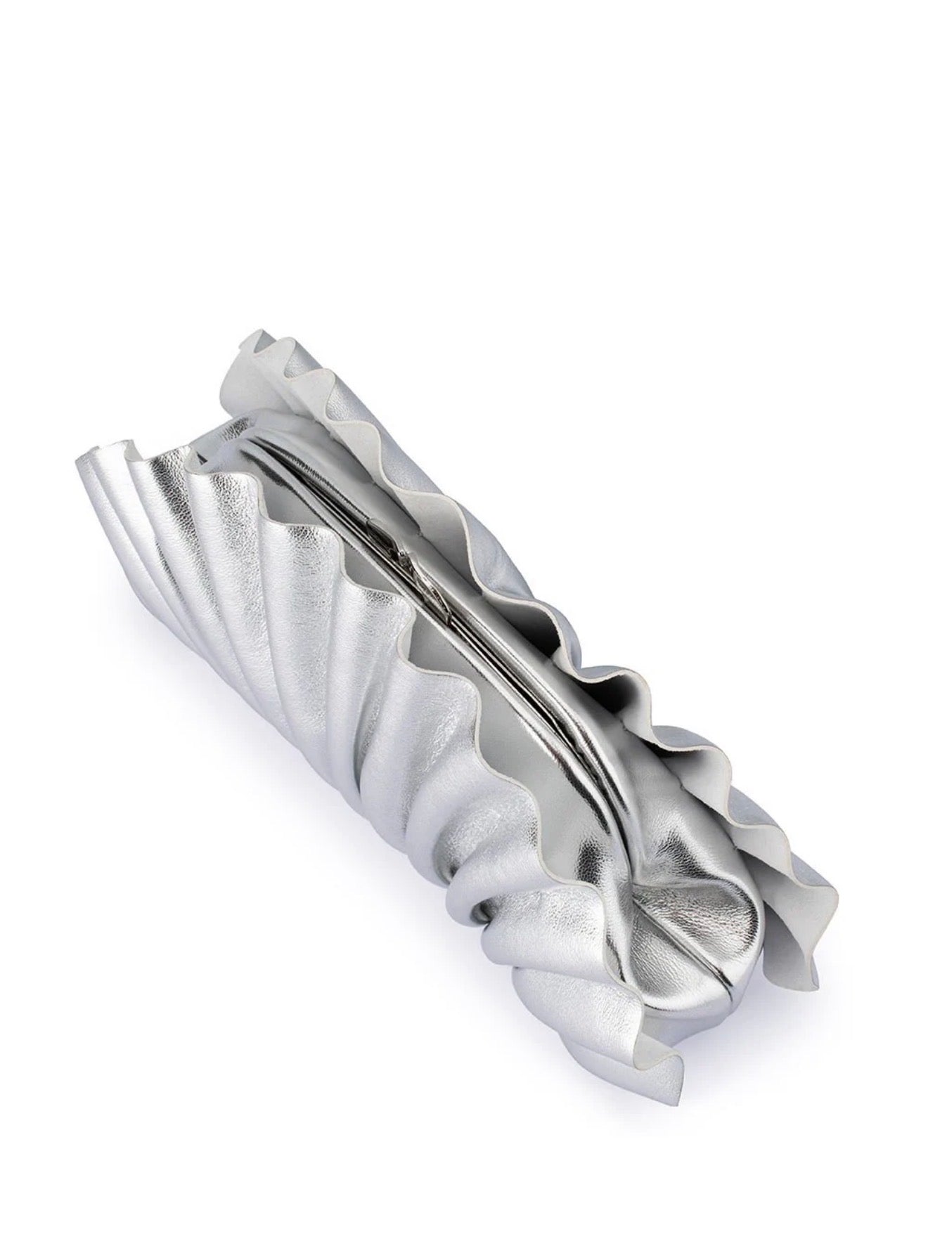 Olga Berg Hollie Pleated Clutch Gold Silver