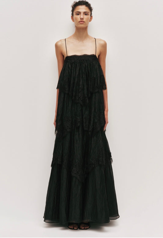Aje Ophelia Lace Gown Black