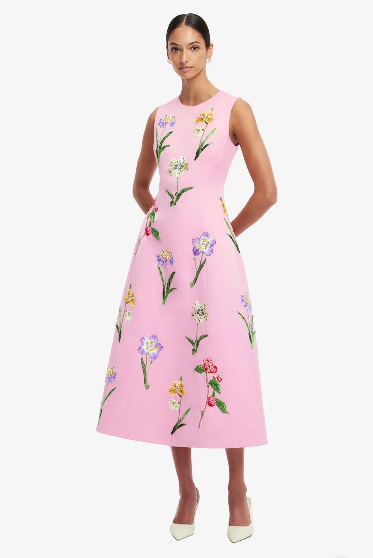 Leo Lin Cleo Embellished Sleeveless Midi Dress