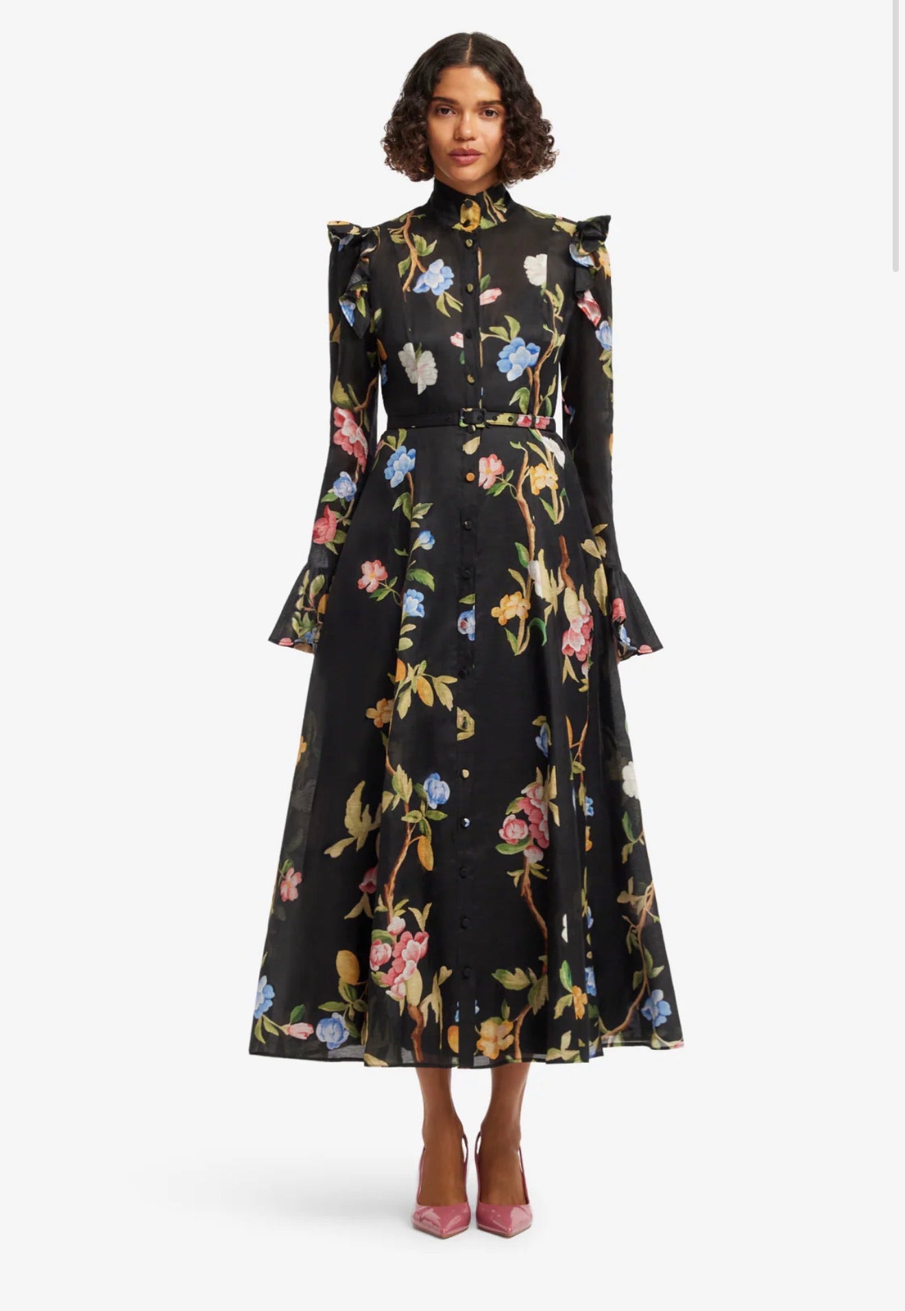 Leo Lin Katrina Butterfly Sleeve Midi Dress