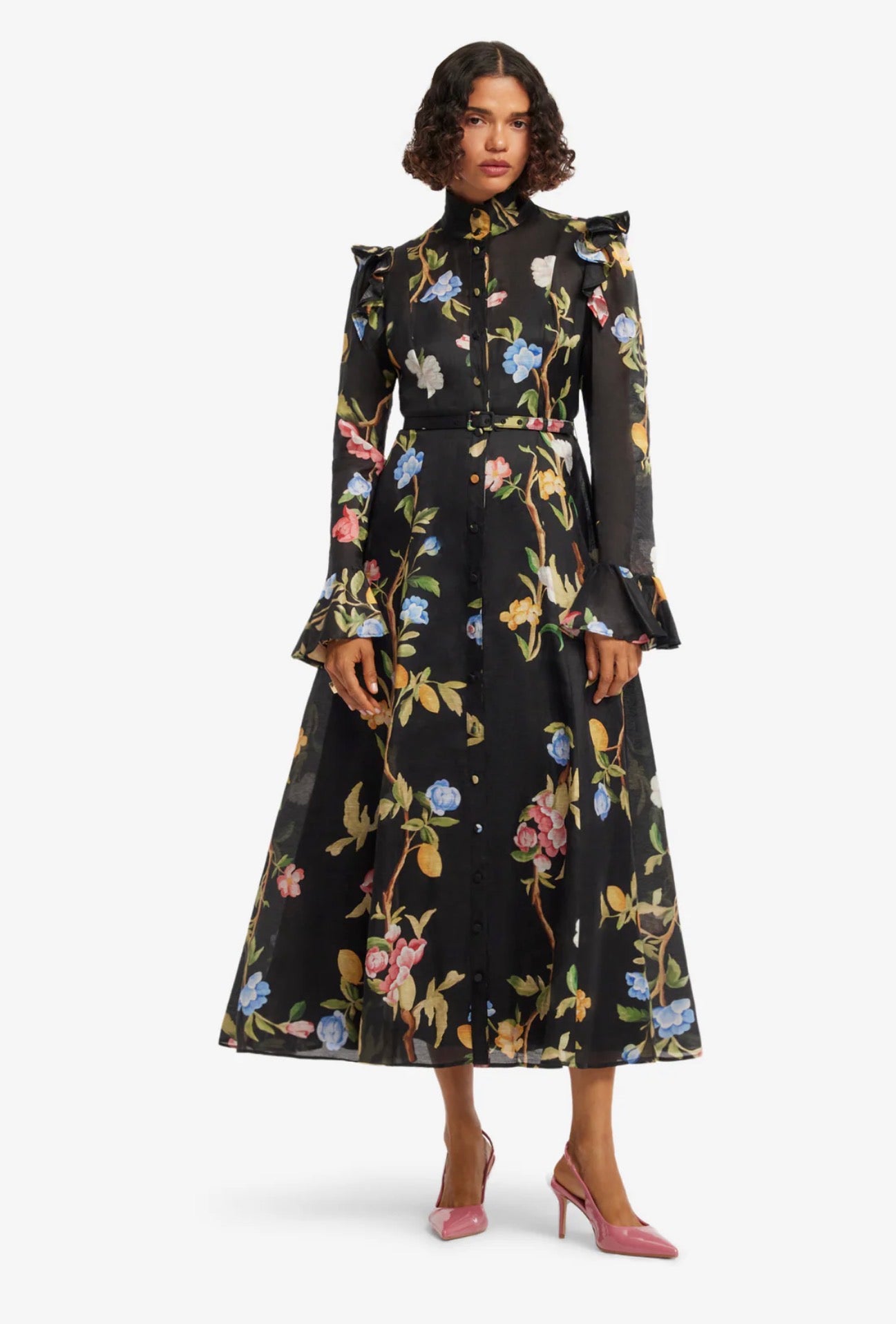 Leo Lin Katrina Butterfly Sleeve Midi Dress