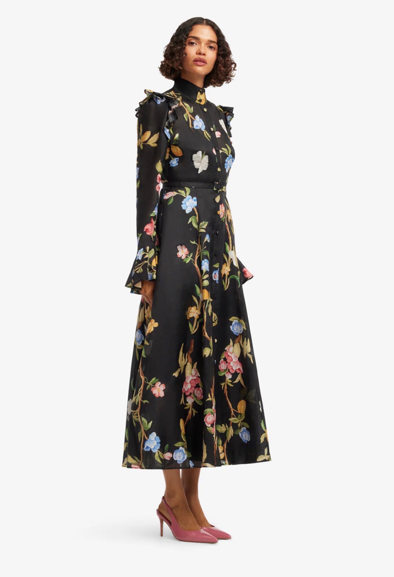 Leo Lin Katrina Butterfly Sleeve Midi Dress