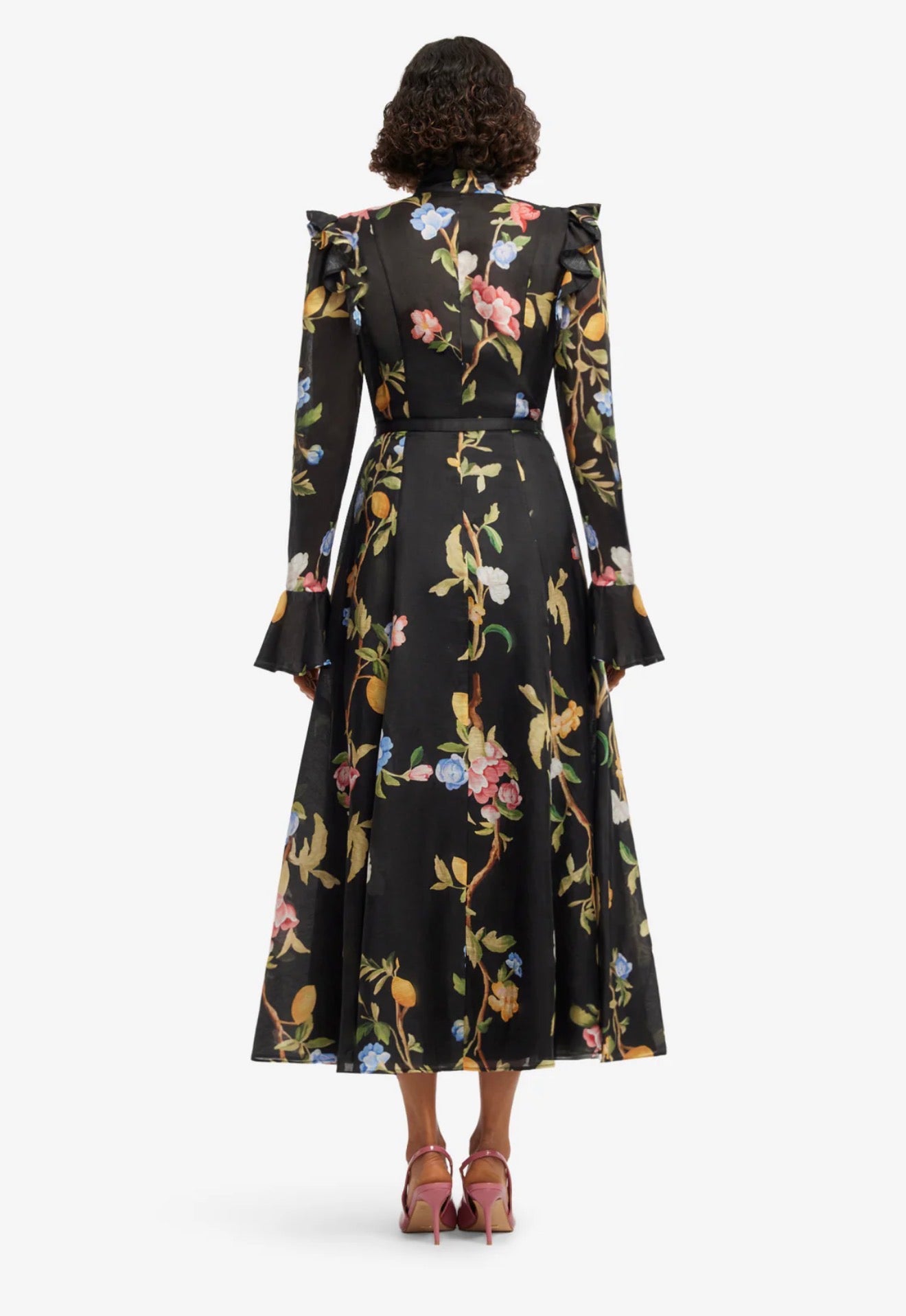 Leo Lin Katrina Butterfly Sleeve Midi Dress