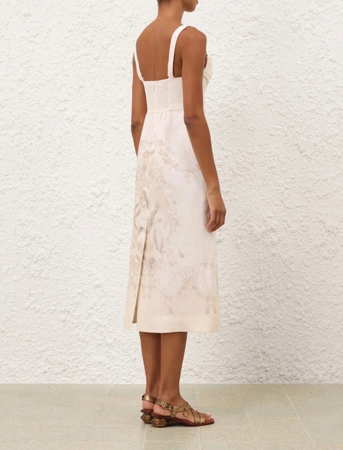 Zimmermann Drape Midi Dress in Mermaid Toile
