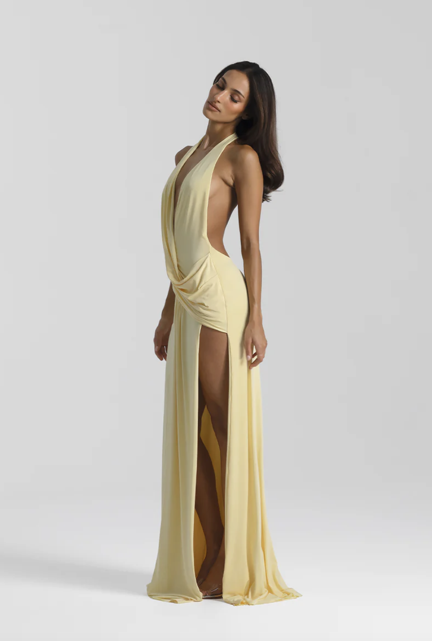 Natalie Rolt Winona Gown in Lemon