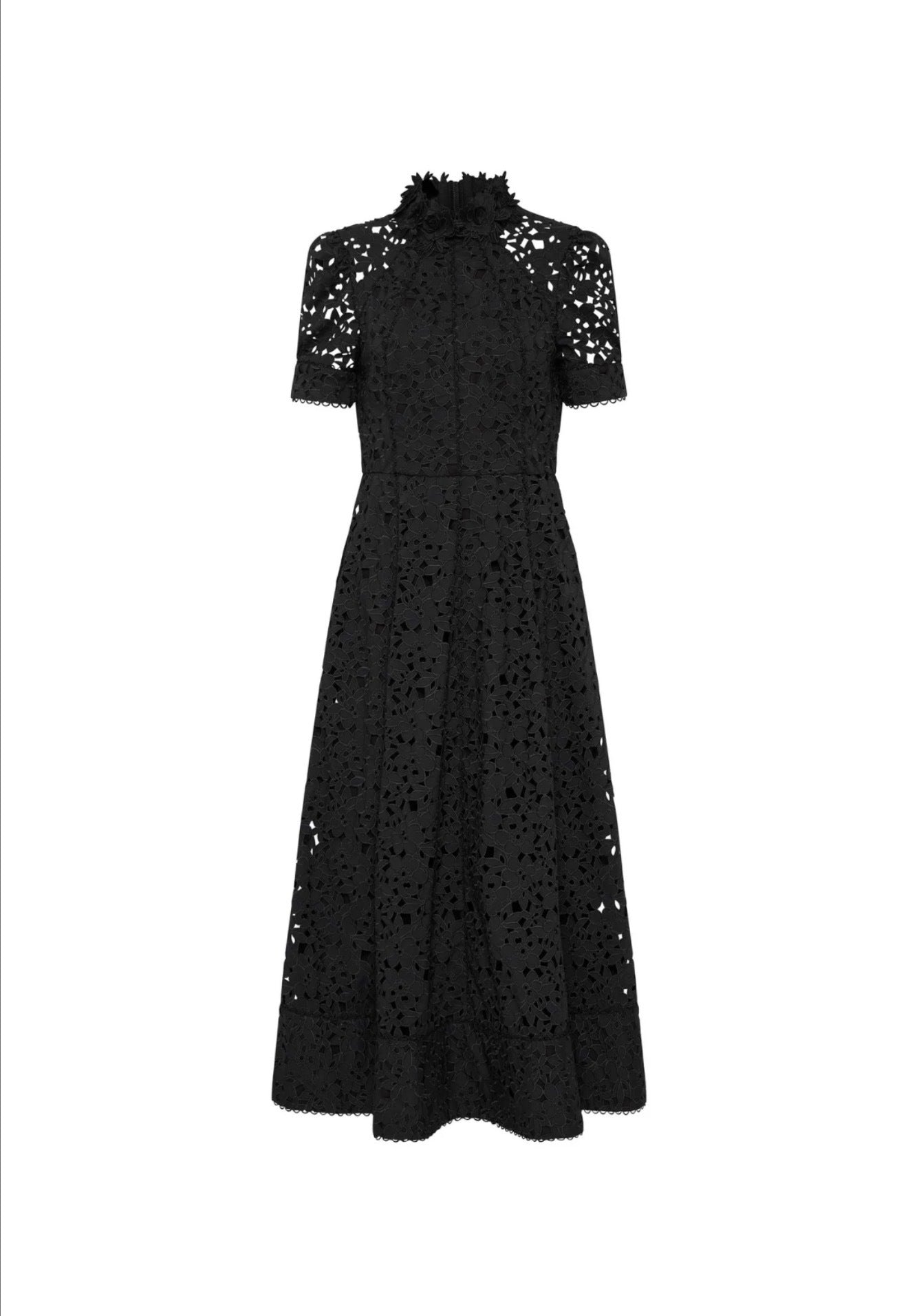 Rebecca Vallance Kitsu Short Sleeve Midi Dress in Black