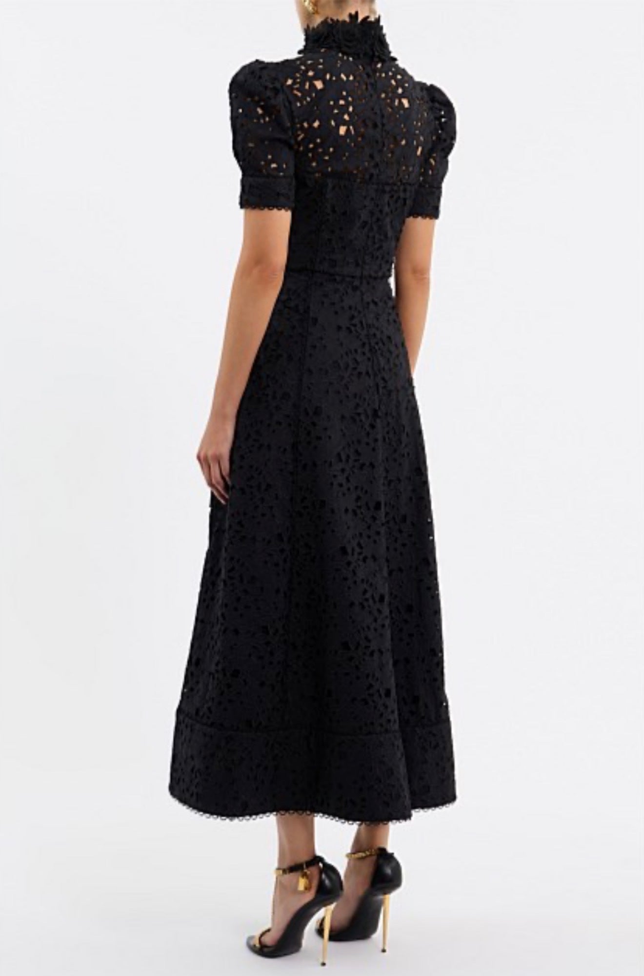 Rebecca Vallance Kitsu Short Sleeve Midi Dress in Black