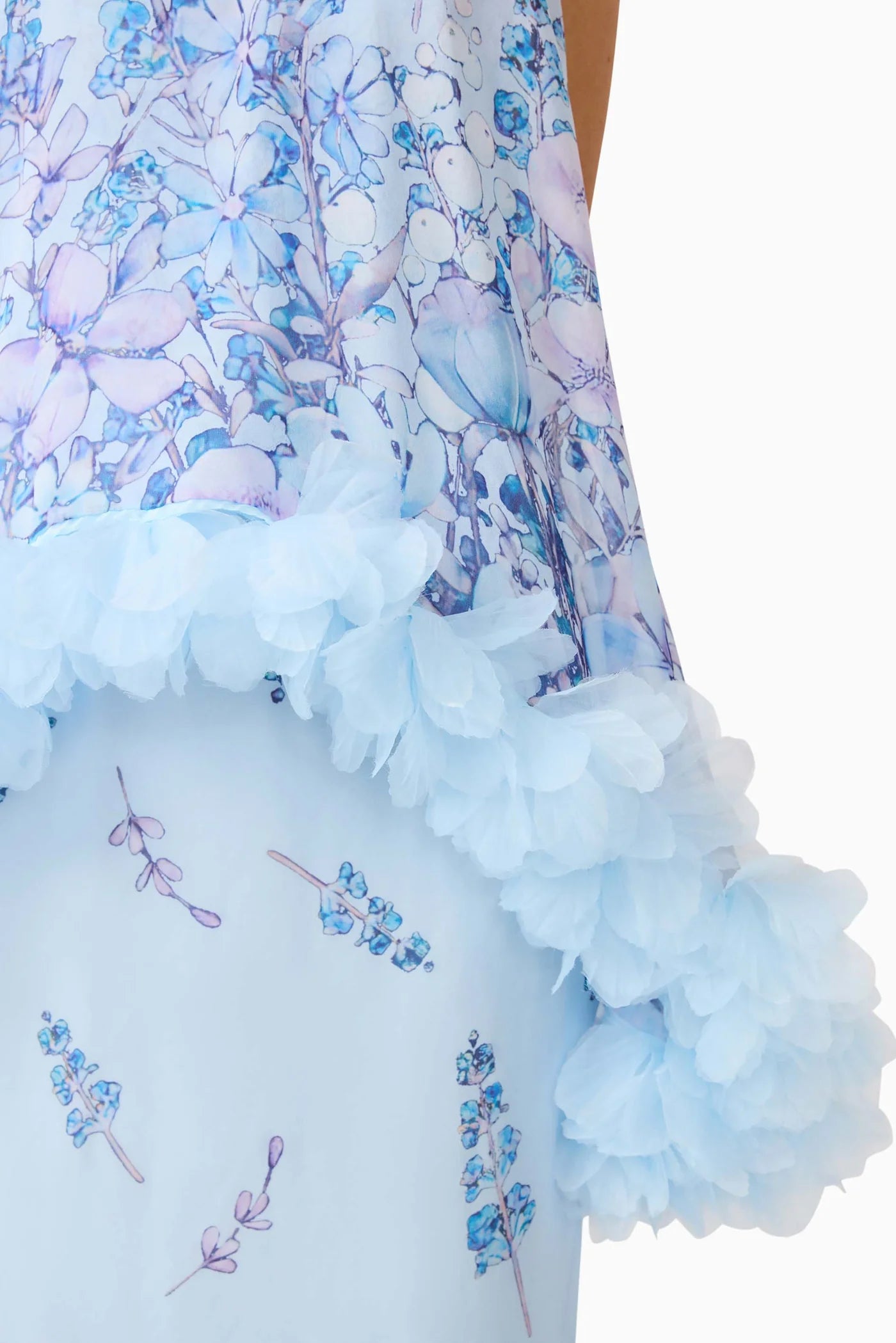 Elliatt Tulsia Floral Cape Maxi Dress in Light Blue