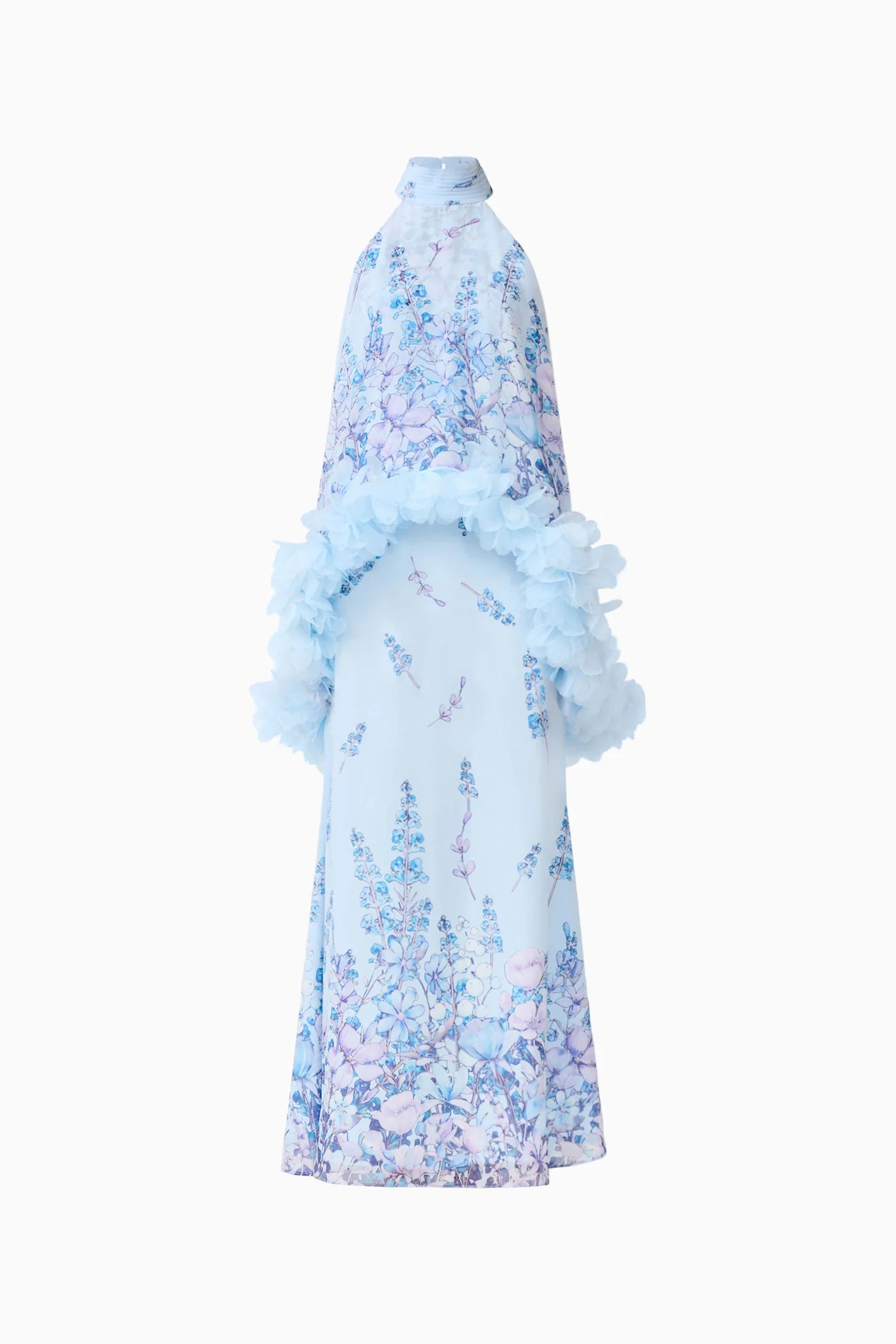 Elliatt Tulsia Floral Cape Maxi Dress in Light Blue