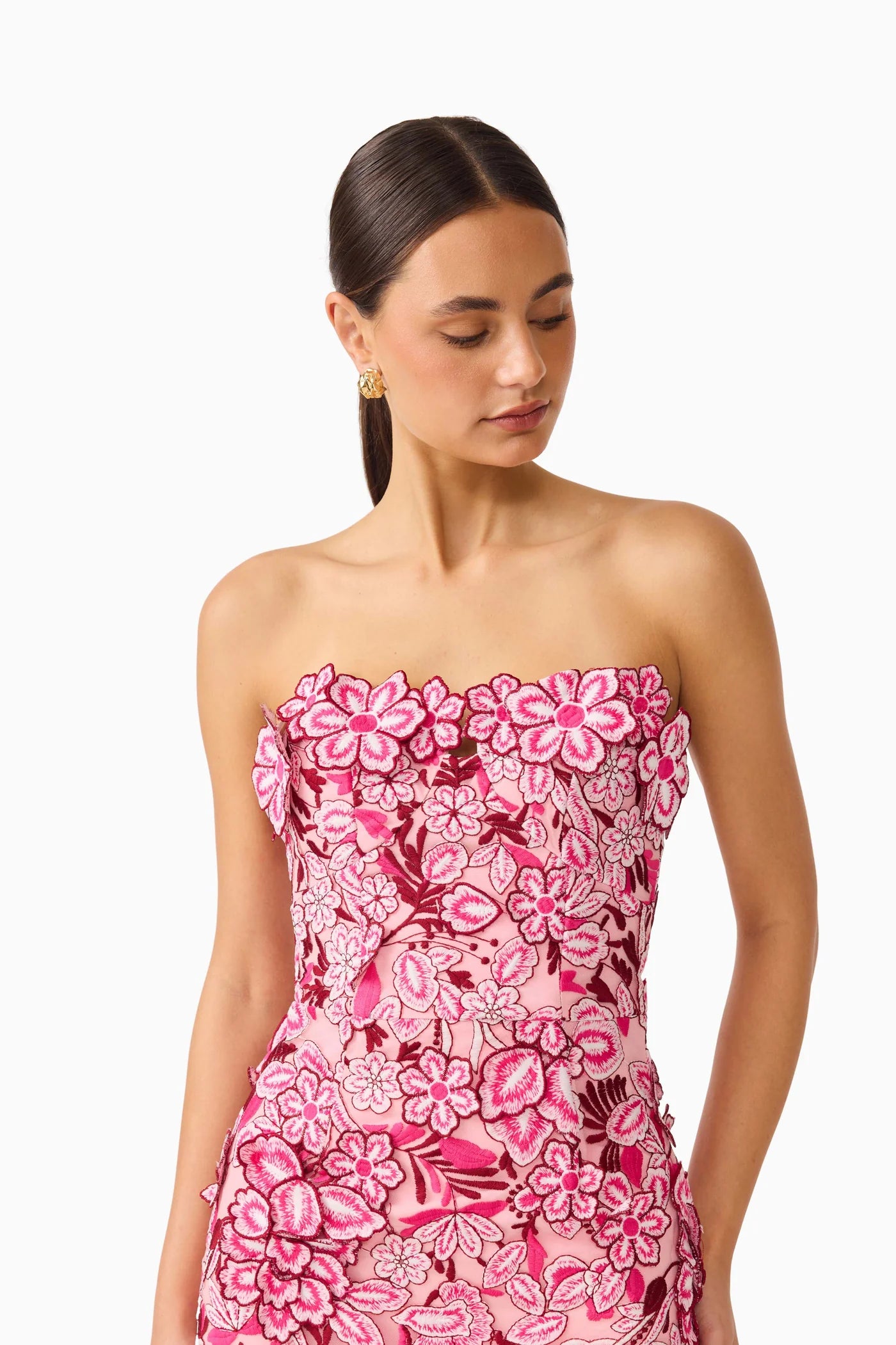 Elliatt Roseate Strapless Midi Dress in Pink