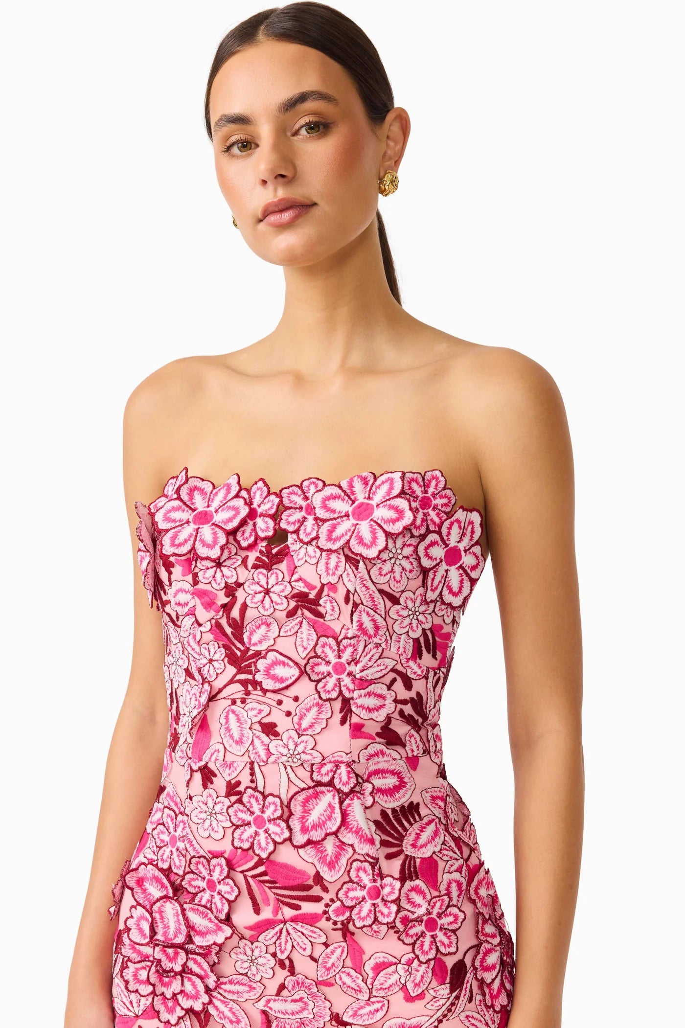 Elliatt Roseate Strapless Midi Dress in Pink