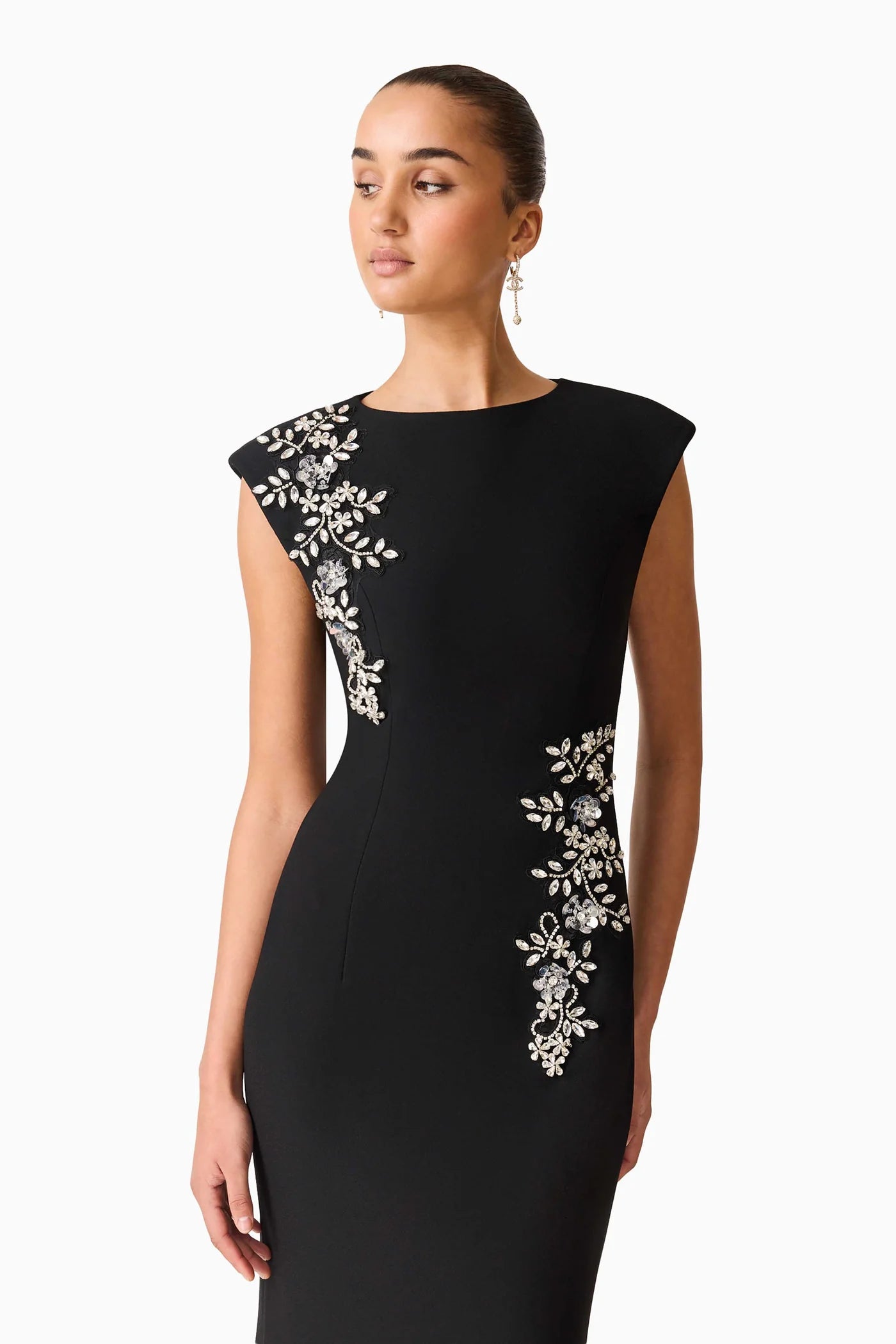 Elliatt Veda Embellished Gown in Black