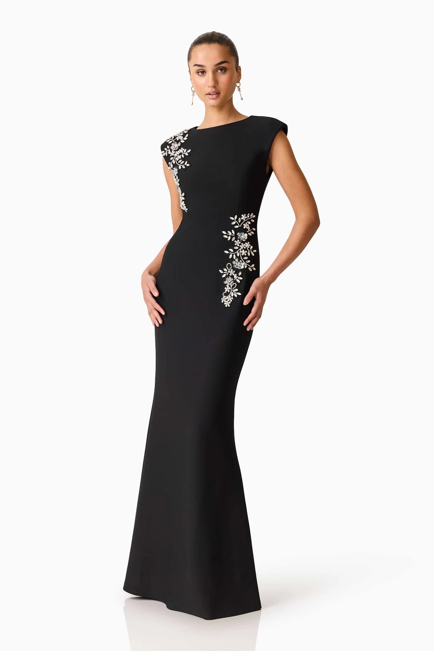 Elliatt Veda Embellished Gown in Black
