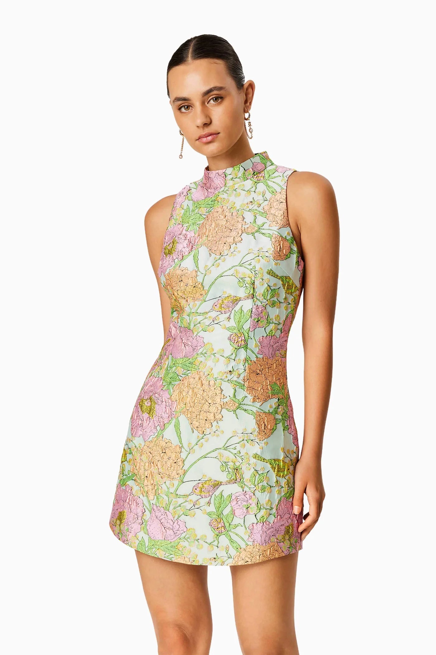 Elliatt Sunbeam Mini Dress In Green Floral