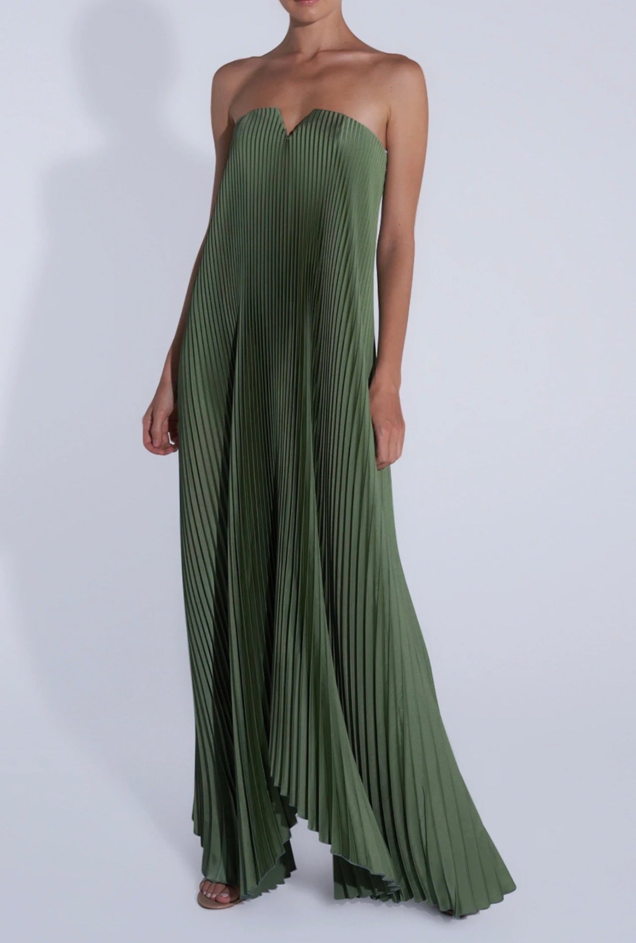 Lidee Black Tie Gown in Moss