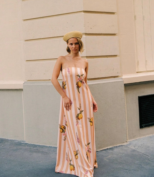 Palm Noosa Alessia Dress in Citrus Stripe