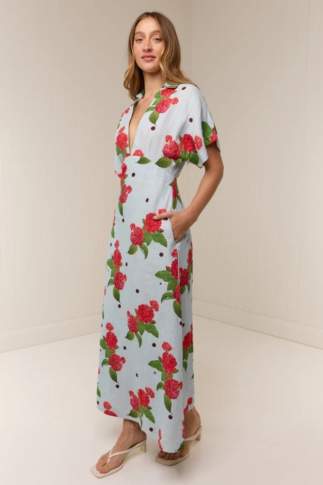 Palm Noosa Jasmine Dress in Sky Garden