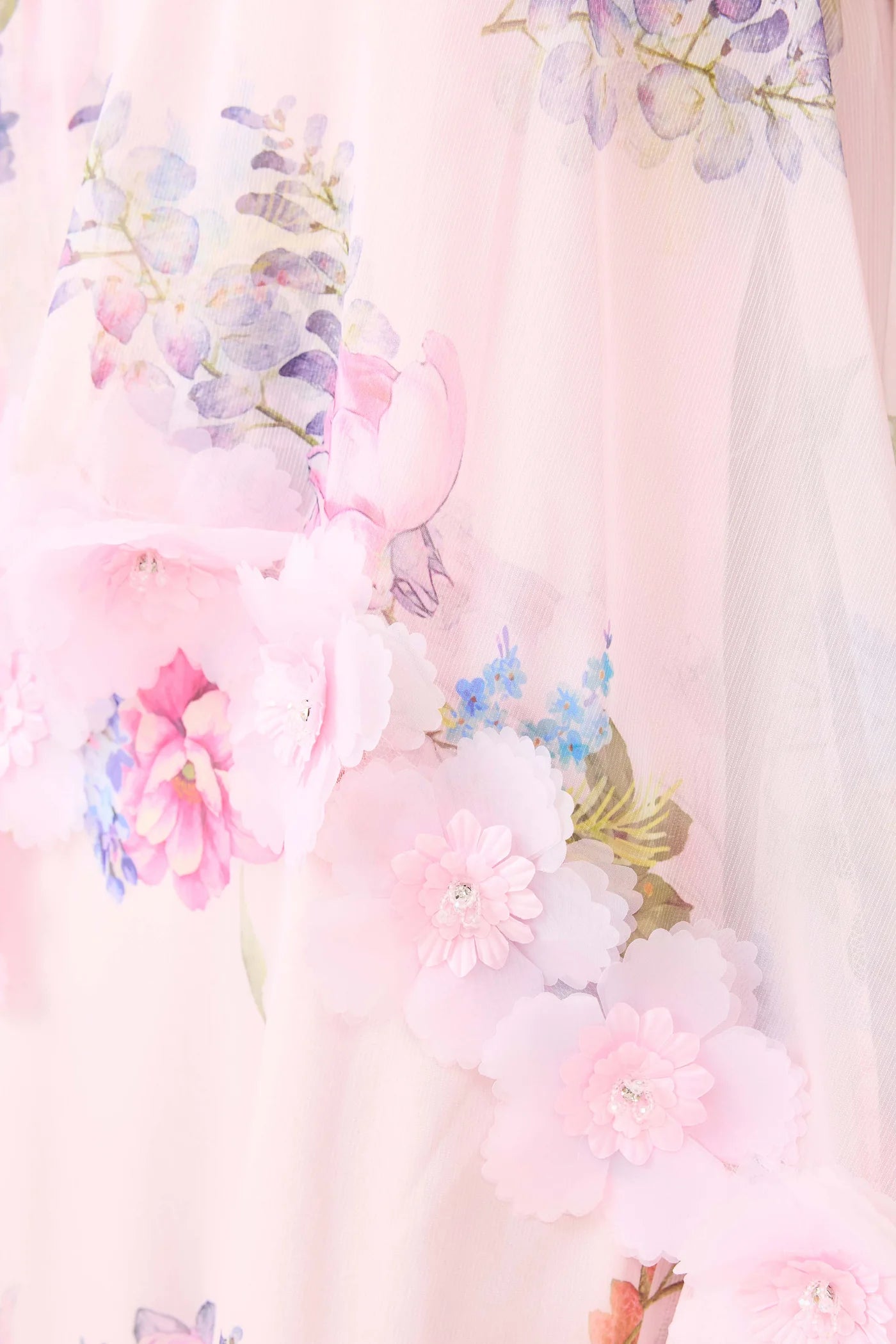 Elliatt Millie Tiered Gown in Pink Floral