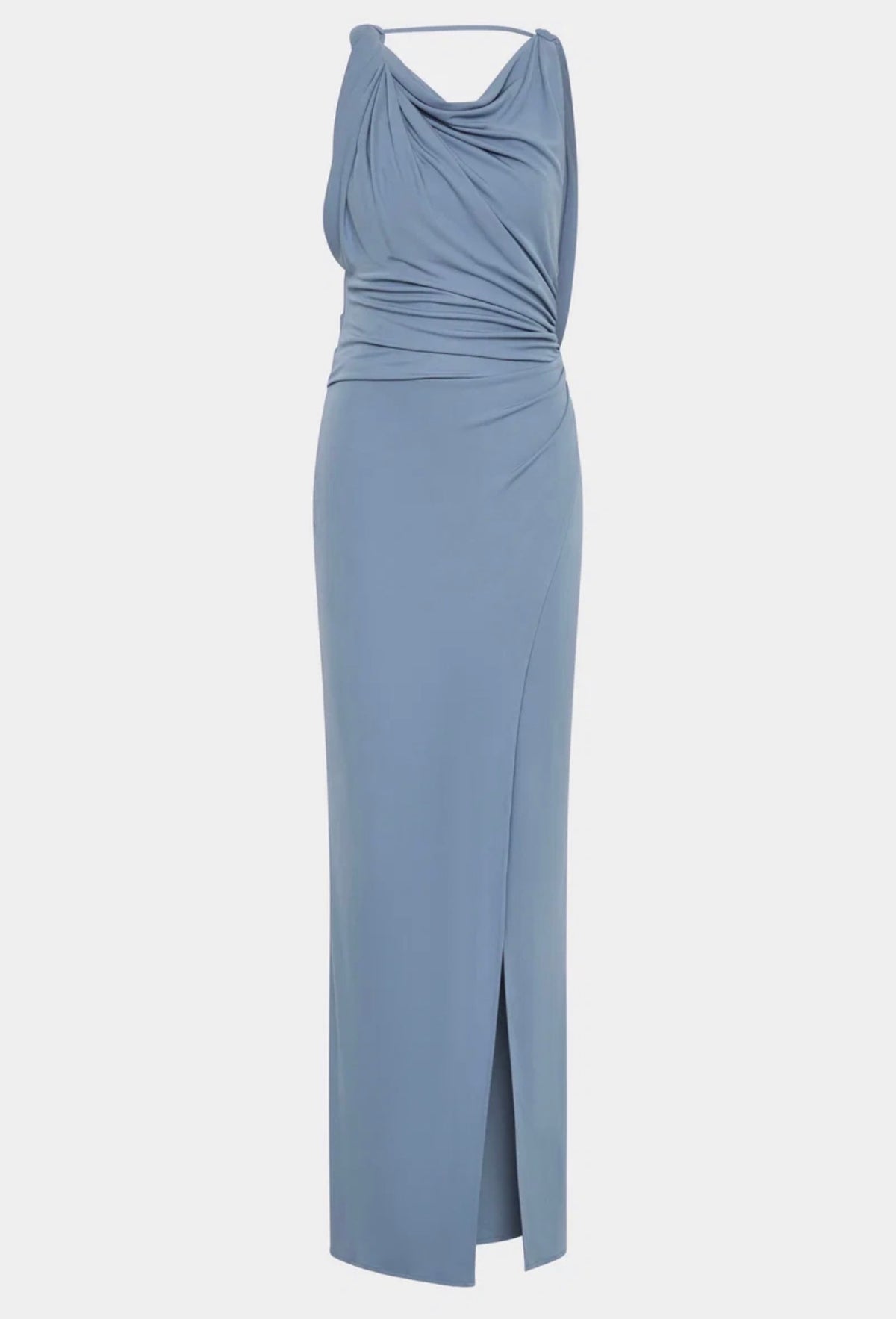 Sir Olenna Twist Low Back Gown in Dusty Blue
