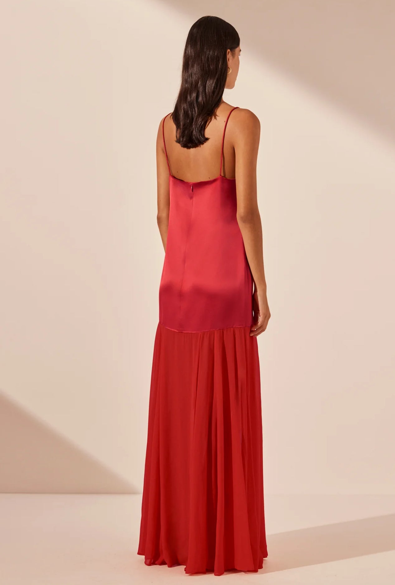 Shona Joy Moraya Dropped Waist Maxi Dress - Chilli