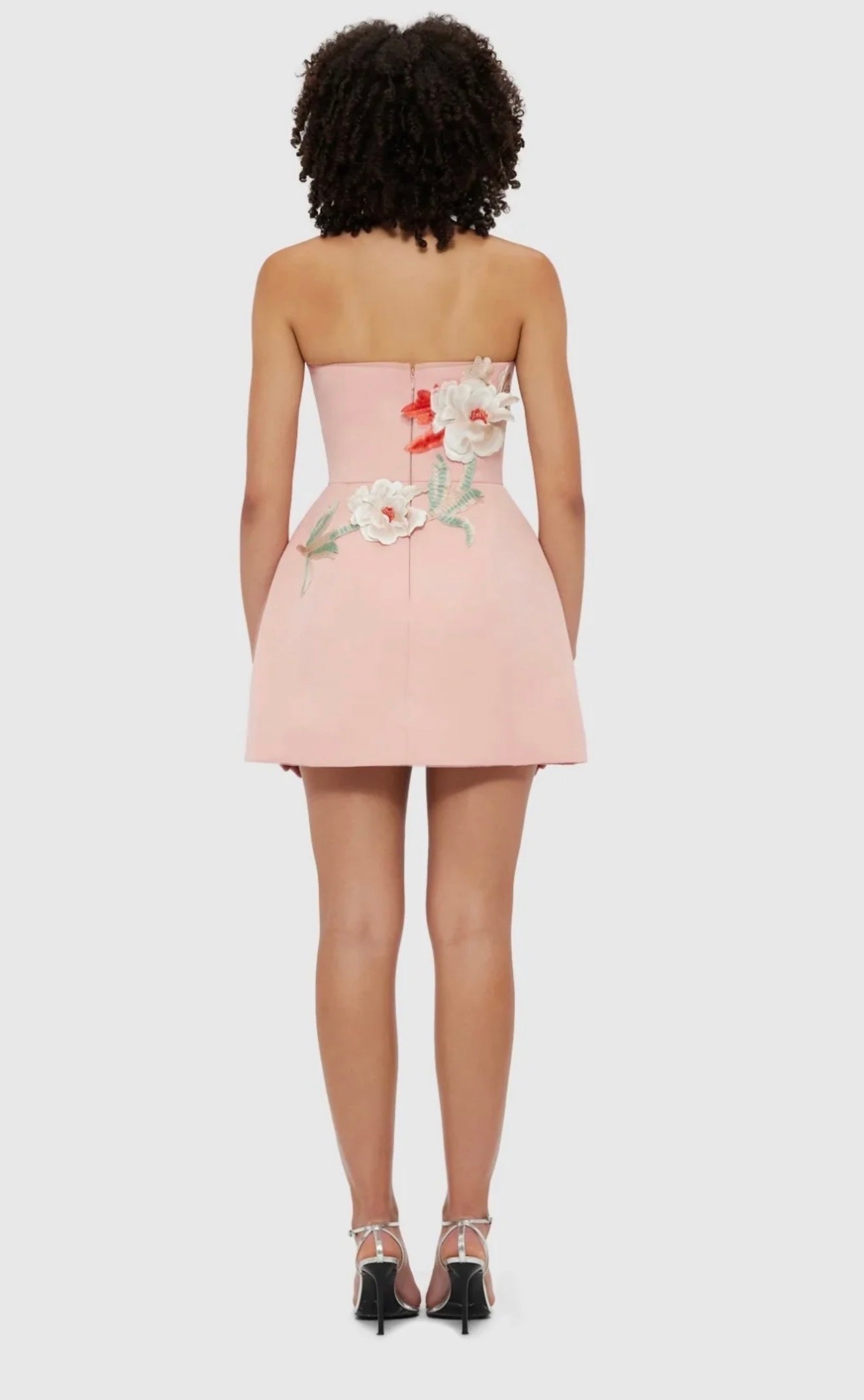 Leo Lin Rosario Appliqué Bustier Mini Dress - Peony Print