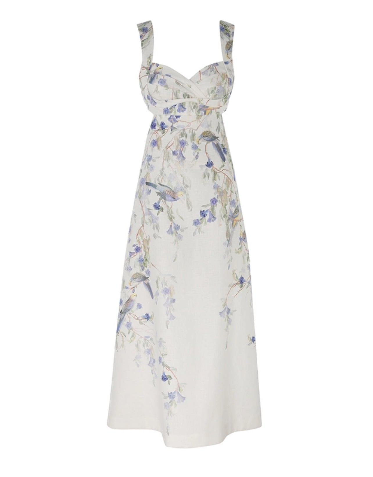 Zimmermann Natura Midi Dress in Blue Birds
