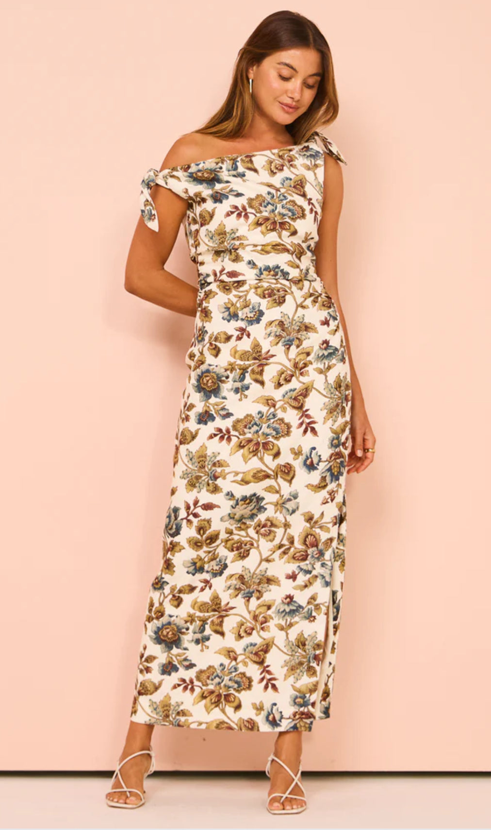 Sir The Label Eleanora Tie Shoulder Dress In Viola Print