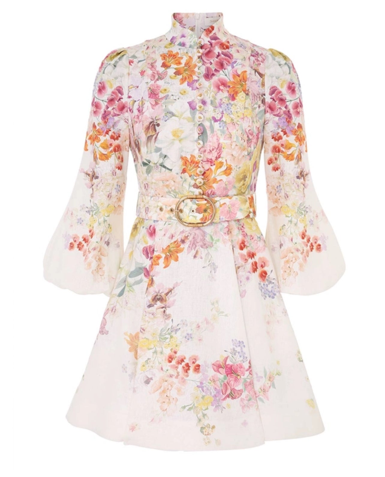 Zimmermann Natura Buttoned Mini Dress