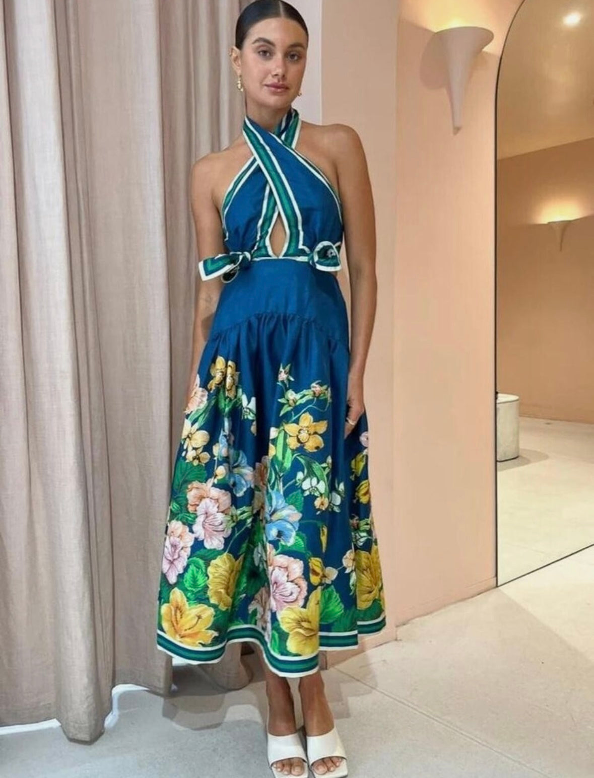 Alemais Lyla Halter Midi Dress