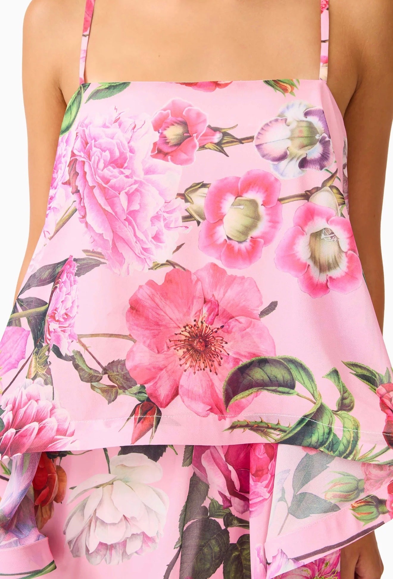 Elliatt Armani Tiered Maxi Dress in Pink Floral
