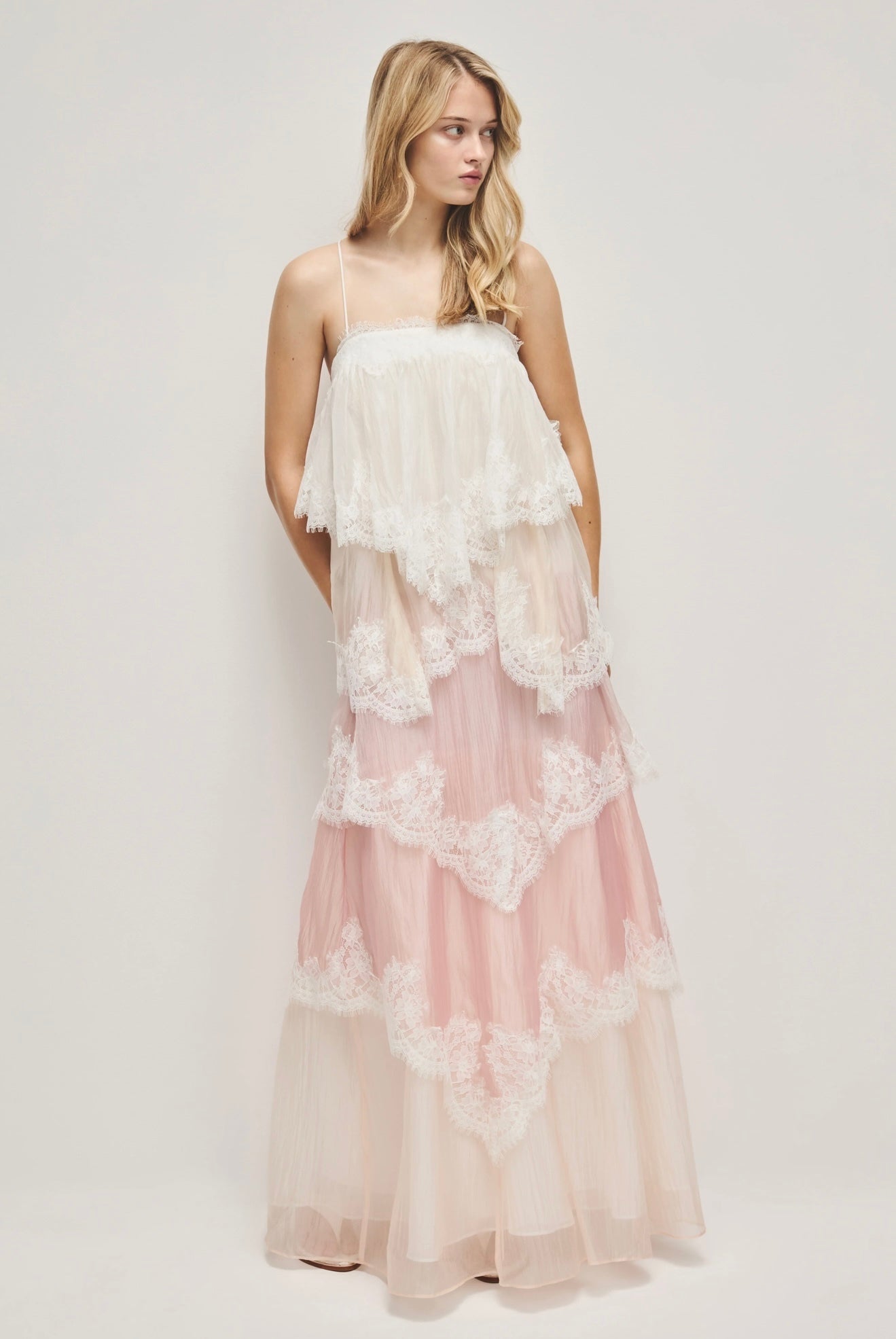 Aje Ophelia Lace Gown Pink