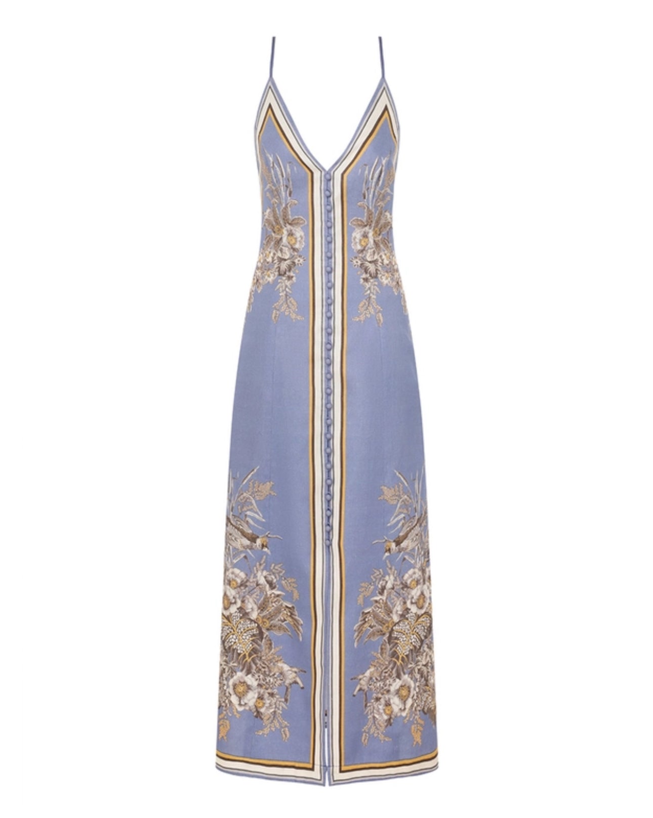 Zimmermann Ottie Slip Dress in Blue Flora
