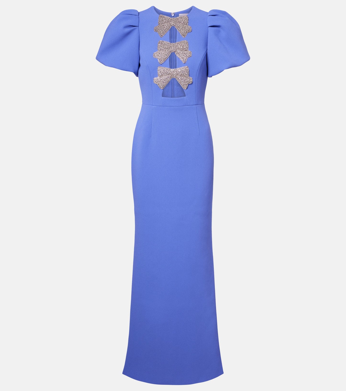 Rebecca Vallance Violetta Puff Sleeve Gown Periwinkle Blue