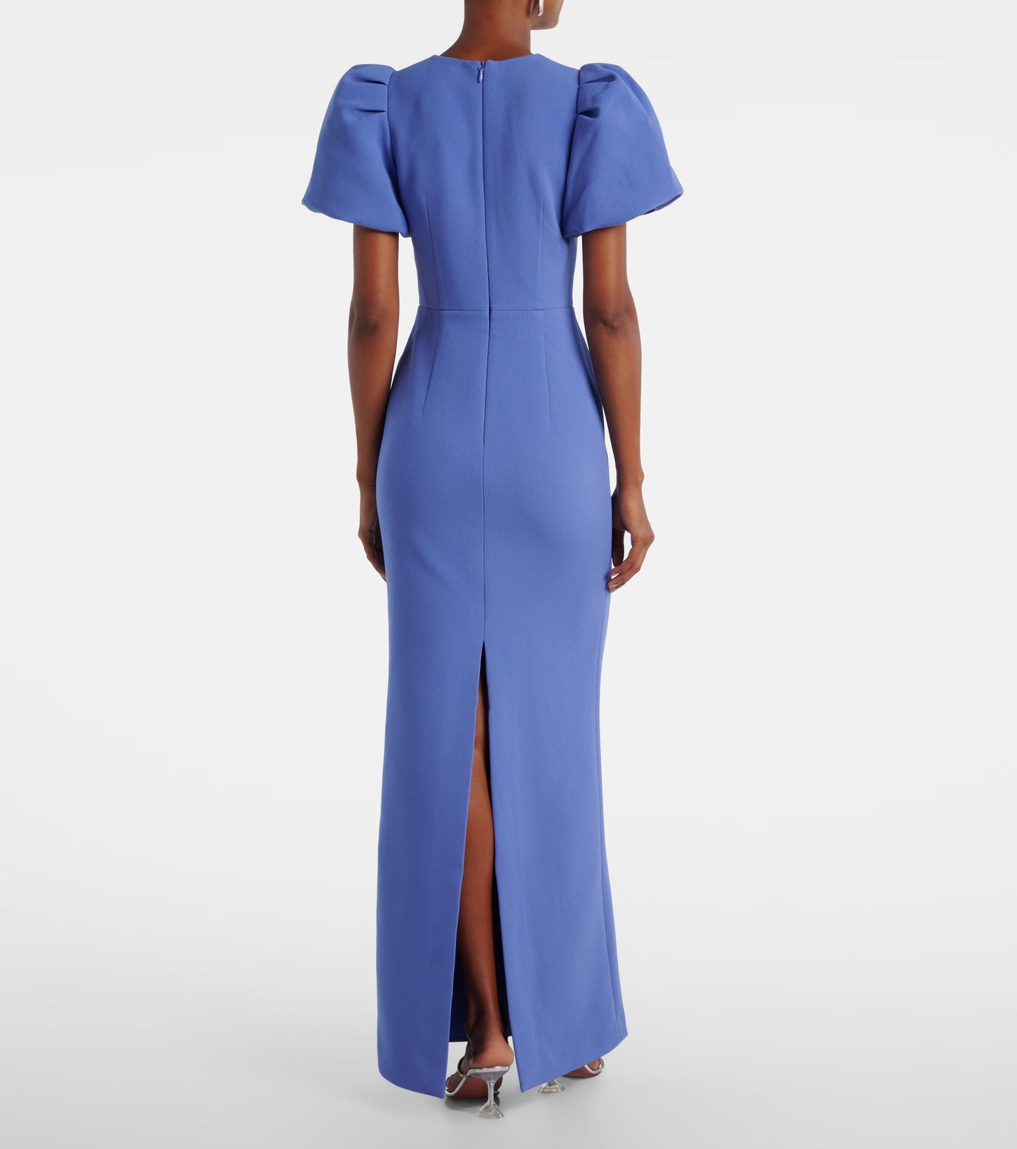 Rebecca Vallance Violetta Puff Sleeve Gown Periwinkle Blue