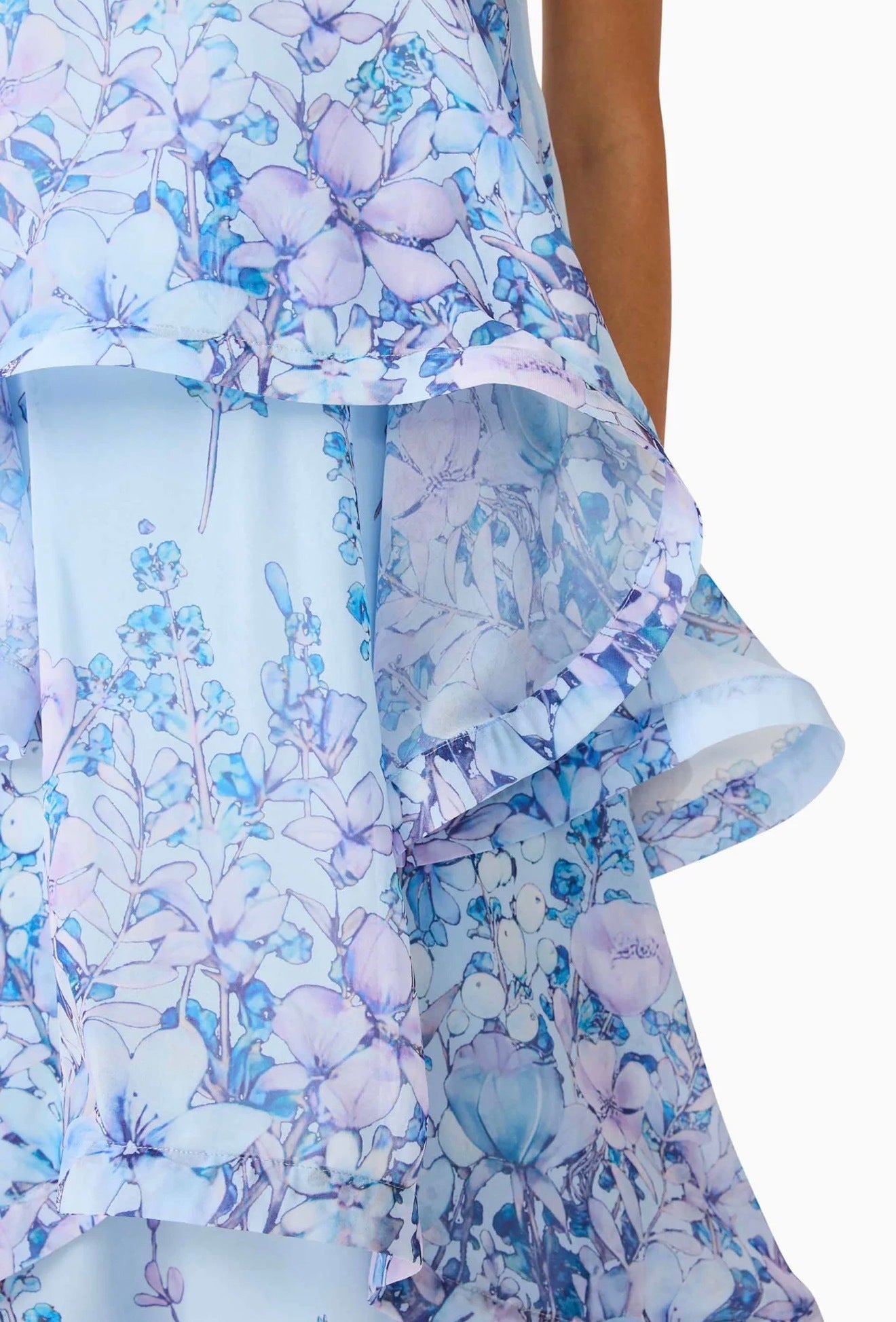 Elliatt Armani Tiered Maxi Dress in Baby Blue Floral