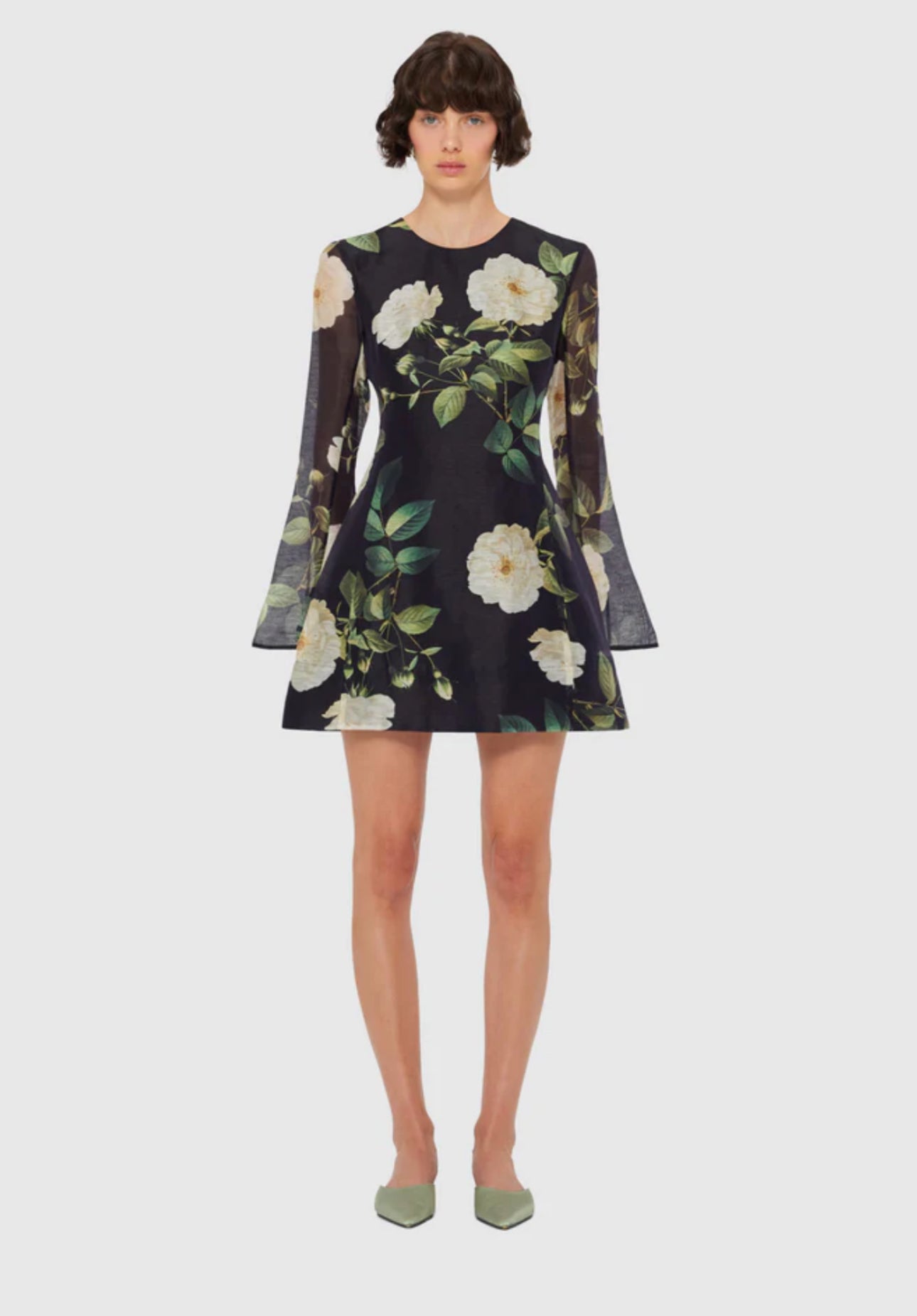 Leo Lin Suzanne Bell Sleeve Mini Dress