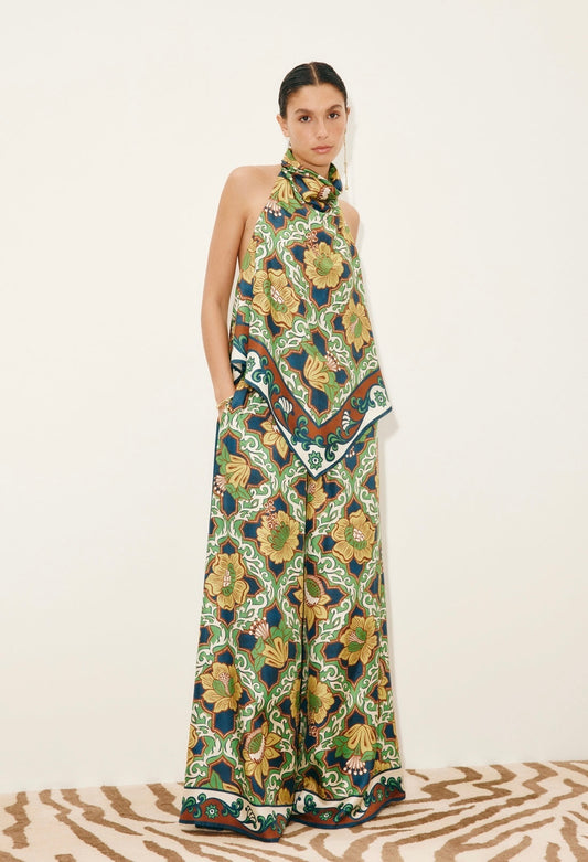 Alemais Liana Silk Top and Palazzo Pant Set