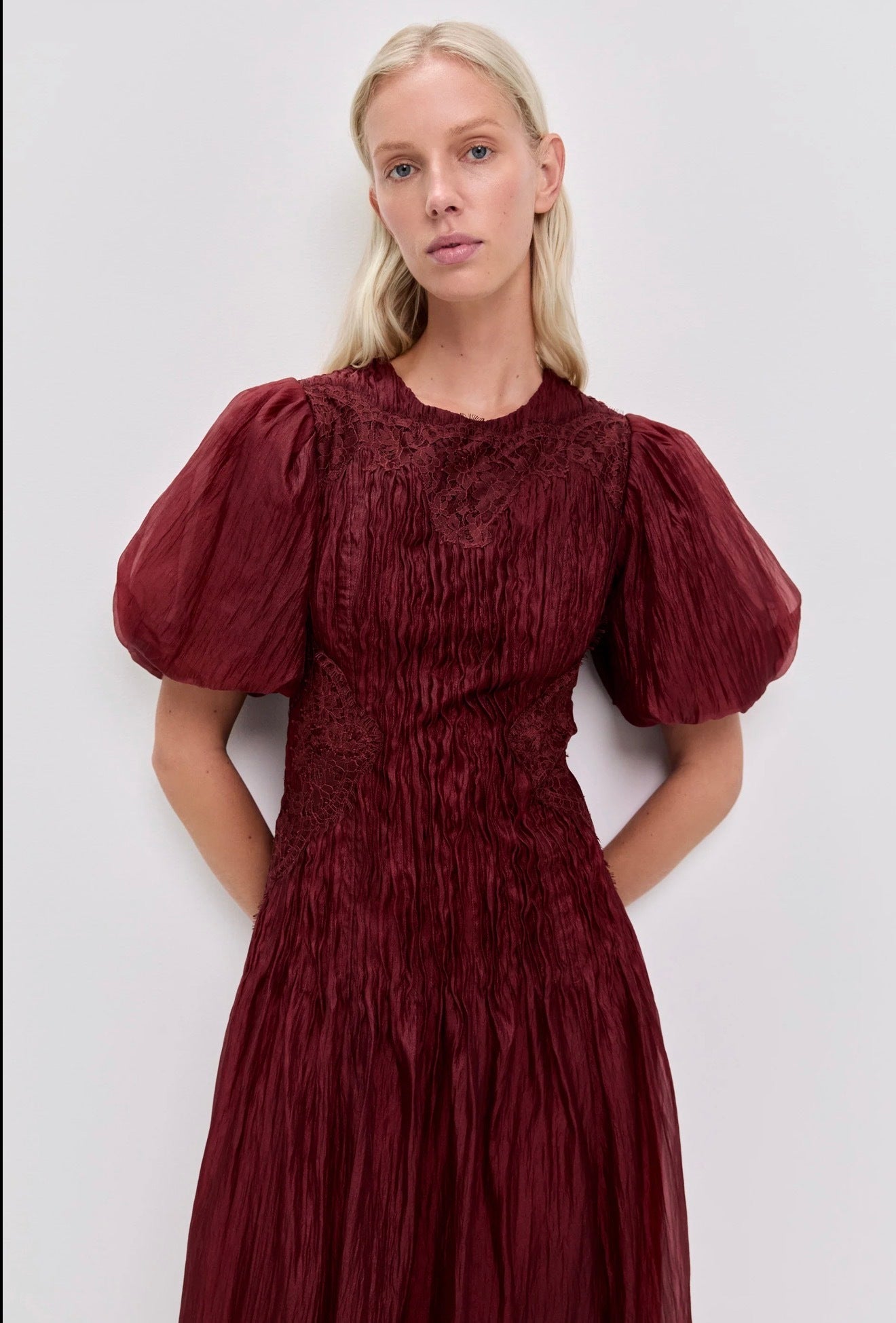 Aje Ophelia Lace Midi Dress