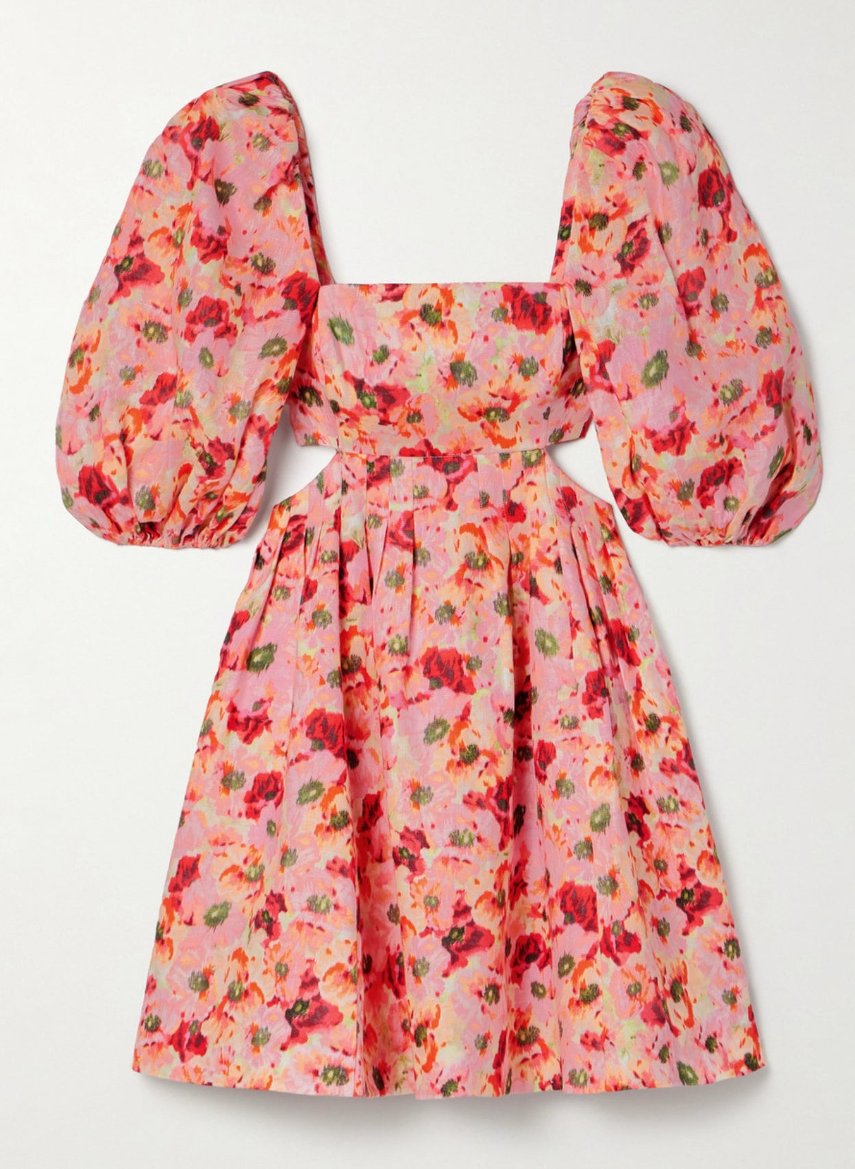 Zimmermann Lightburst cutout floral linen minidress
